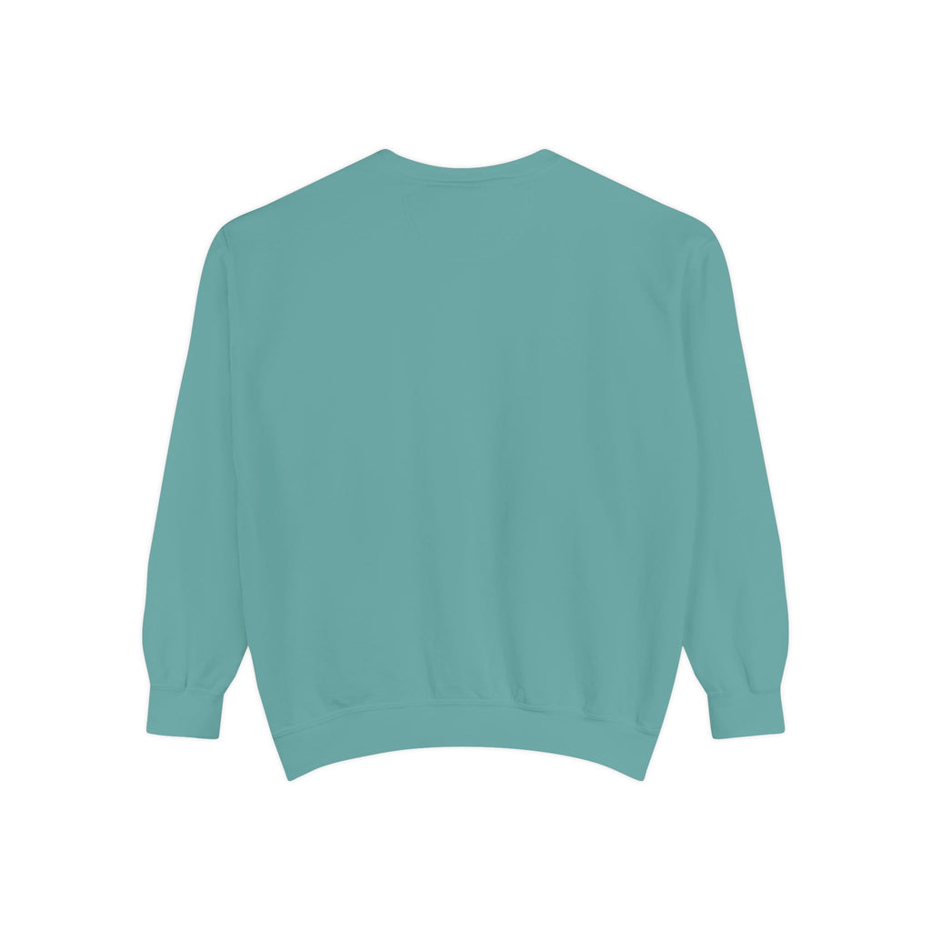 Never Give Up Sweatshirt — Motivational Garment-Dyed Crewneck