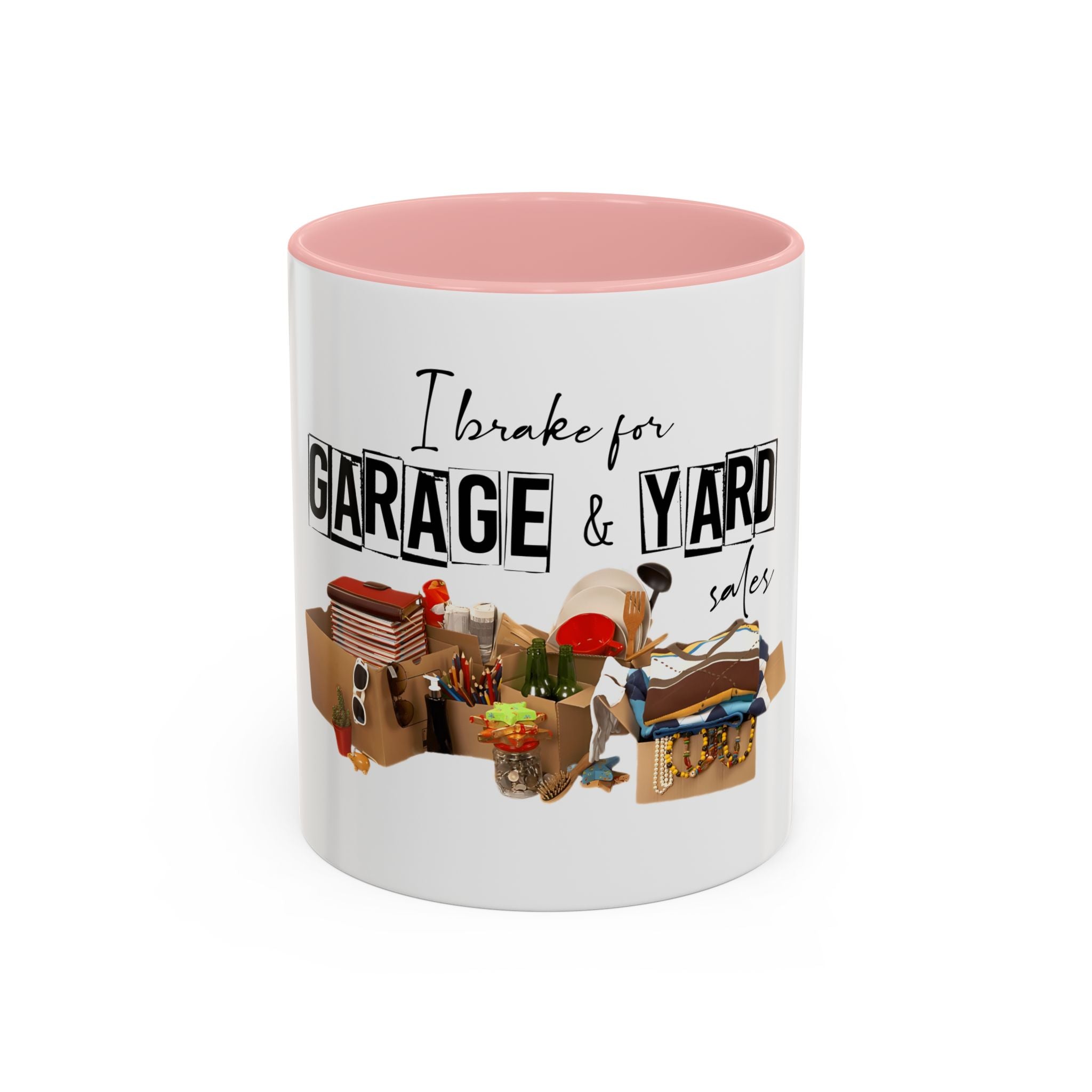 Garage & Yard Sale Coffee Mug — "I Brake for Garage & Yard Sales" Accent Mug