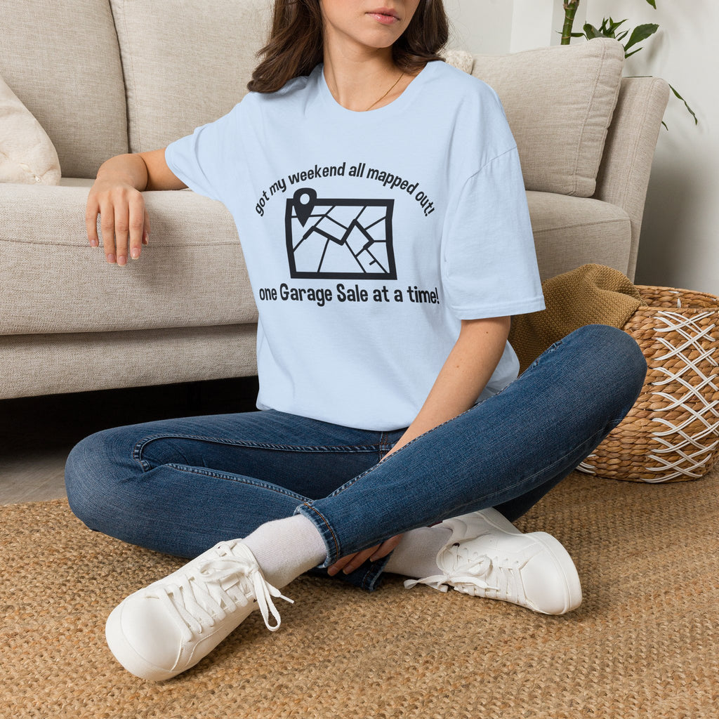 T-Shirt — “Got My Weekend All Mapped Out” Garage Sale Map Tee