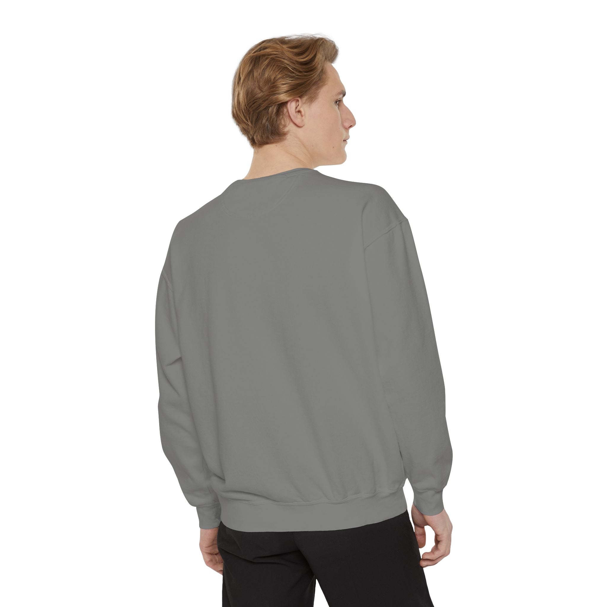 Never Give Up Sweatshirt — Motivational Garment-Dyed Crewneck
