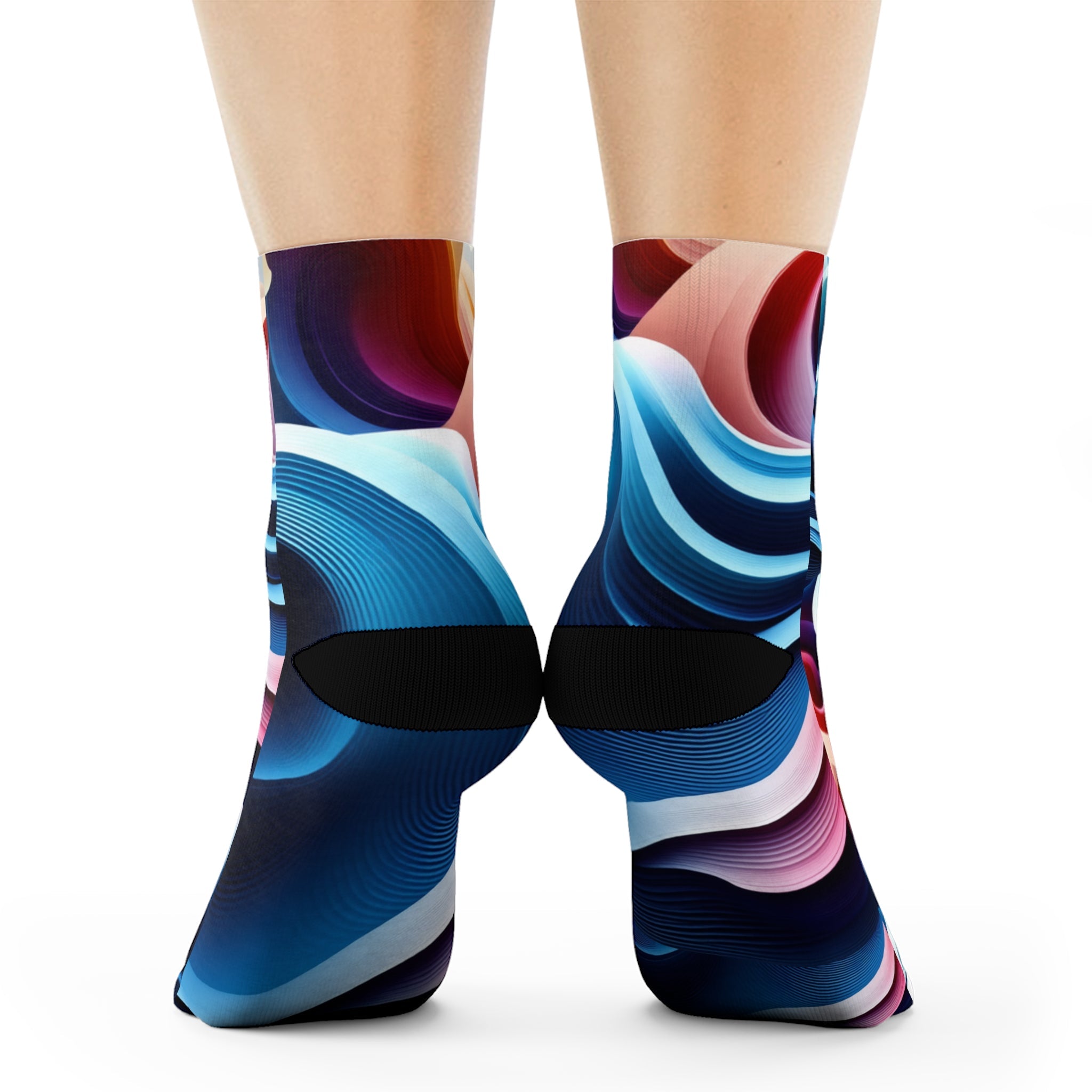 Abstract Wave Crew Socks - Fun and Vibrant Design