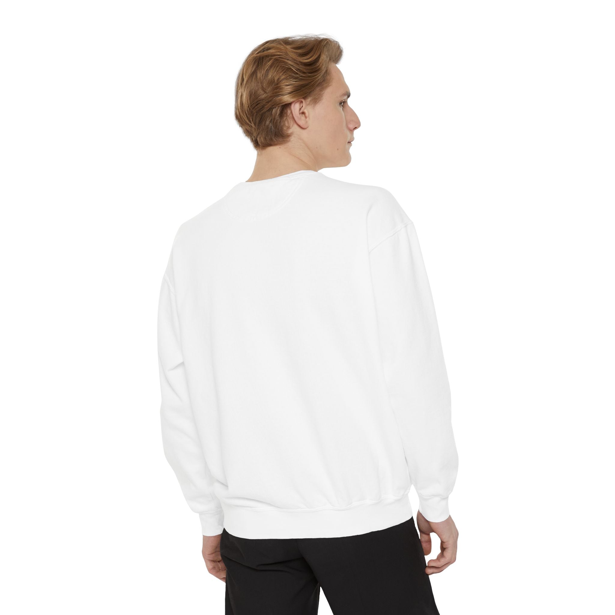 Never Give Up Sweatshirt — Motivational Garment-Dyed Crewneck
