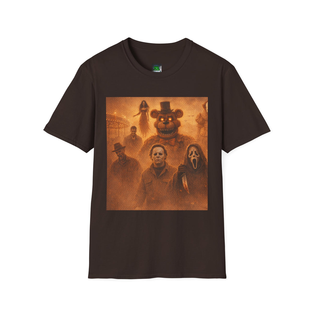 Horror Icons Halloween T-Shirt – Retro Slasher Movie Collage