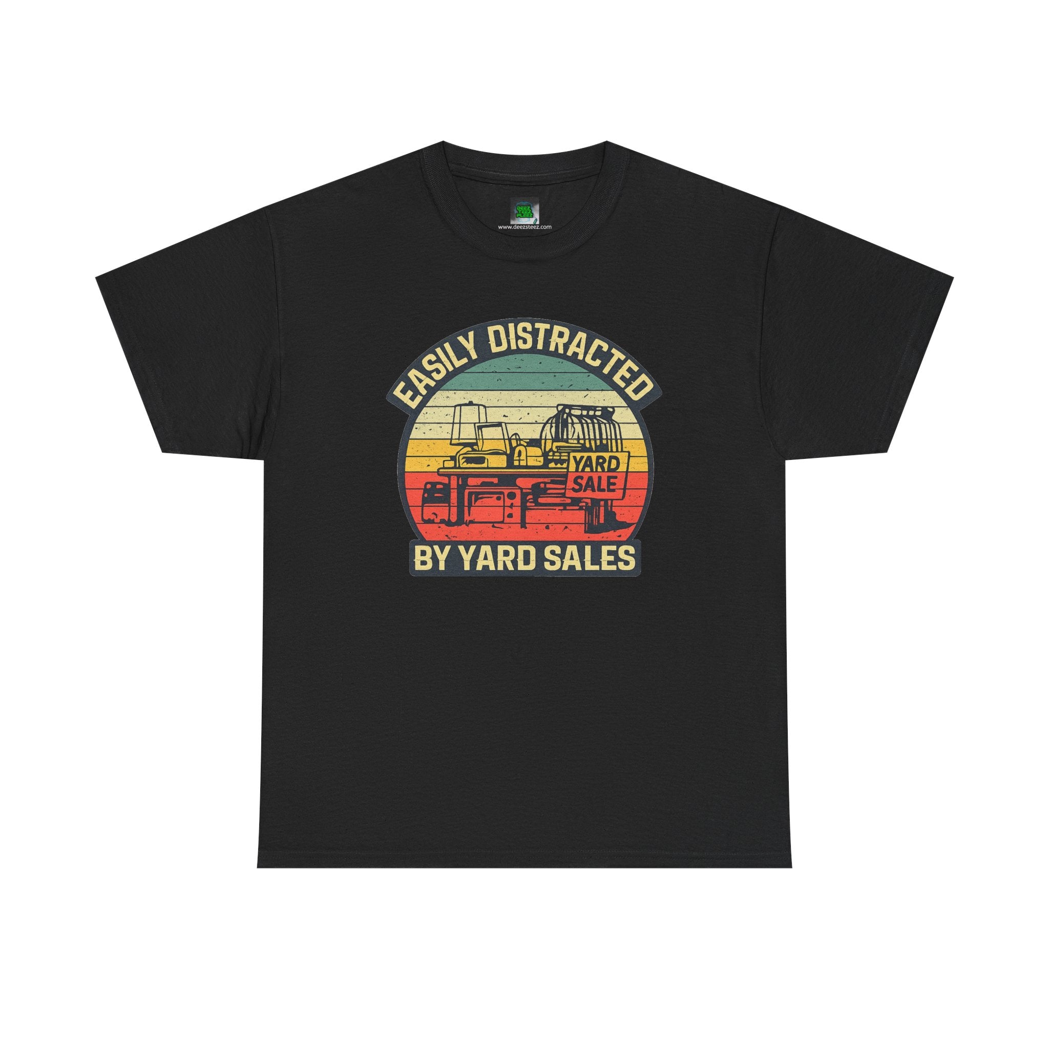 Yard Sale Vintage Tee — "Easily Distracted by Yard Sales" Graphic T-Shirt