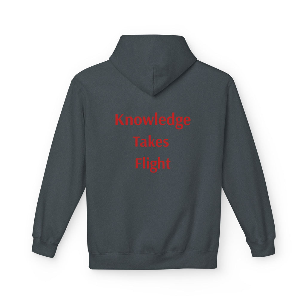 Cosmic Flight Hoodie — "Knowledge Takes Flight" Graphic Pullover