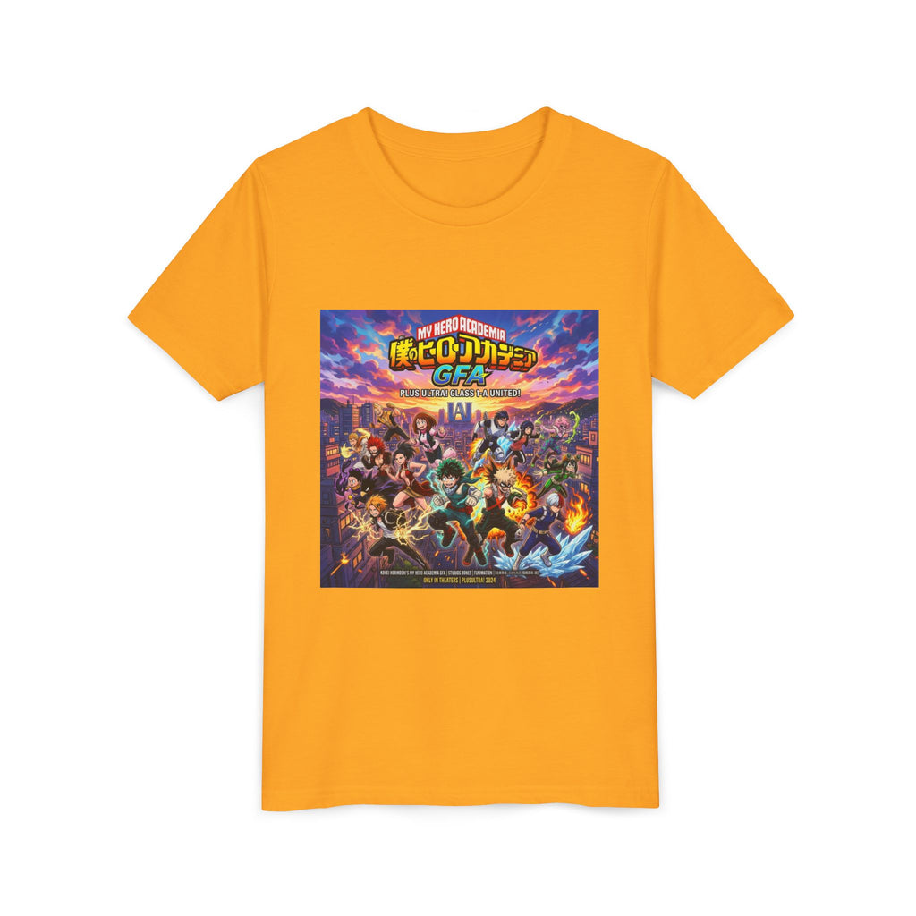 All Might & Class 1-A Youth Tee — Colorful Anime Poster Design