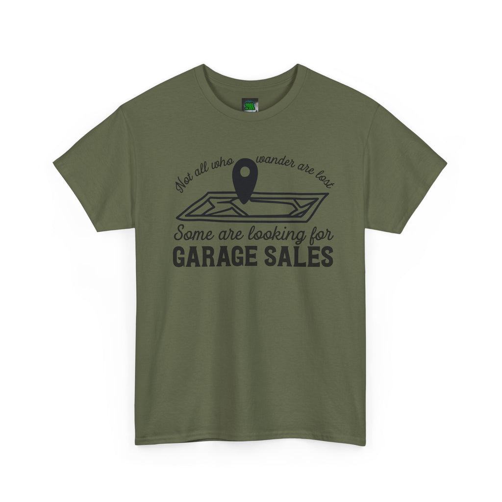 Garage Sale Hunter T-Shirt — "Some Are Looking for Garage Sales" Vintage Map Design