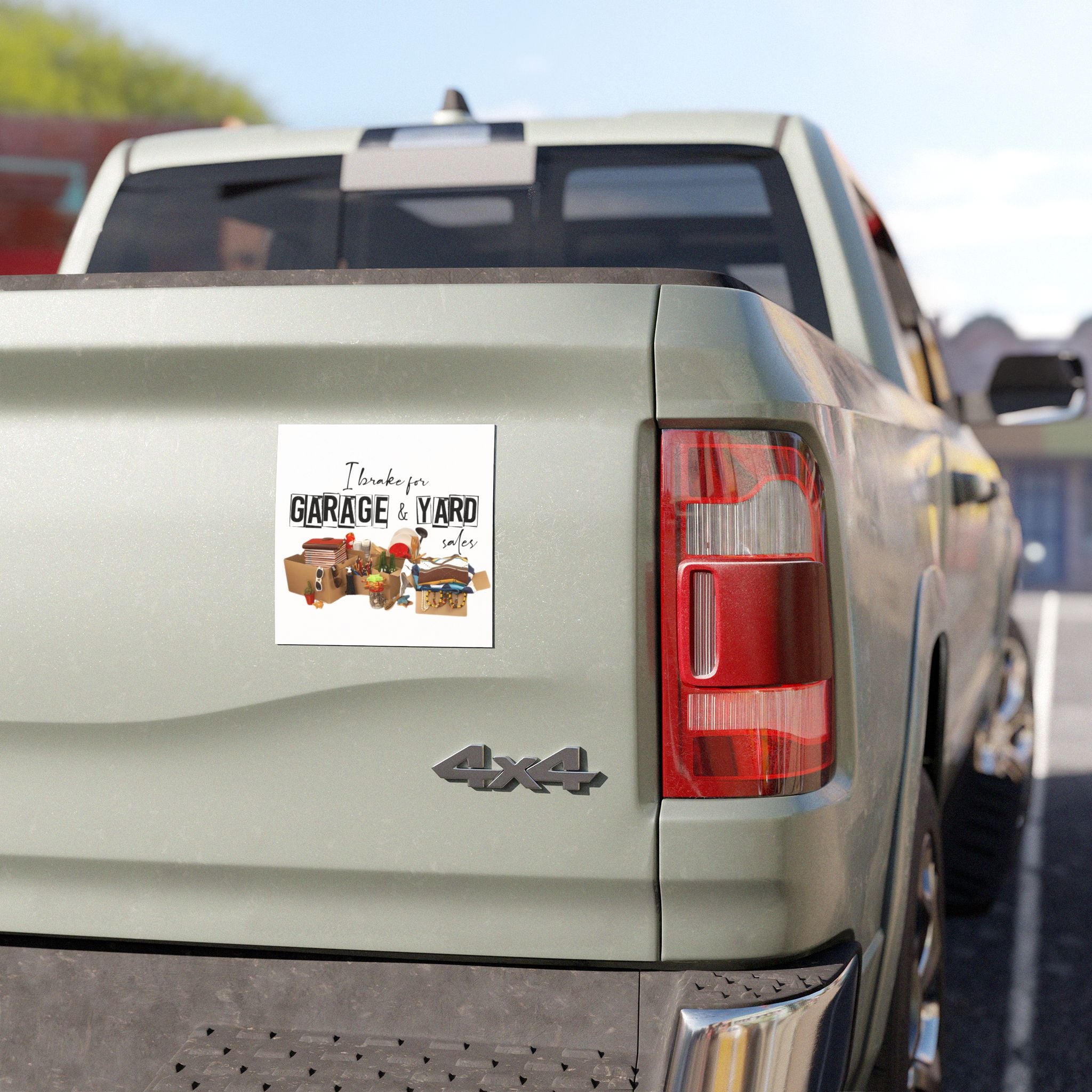 Car Magnet — "I Brake for Garage & Yard Sales" Vintage Flea Market Design