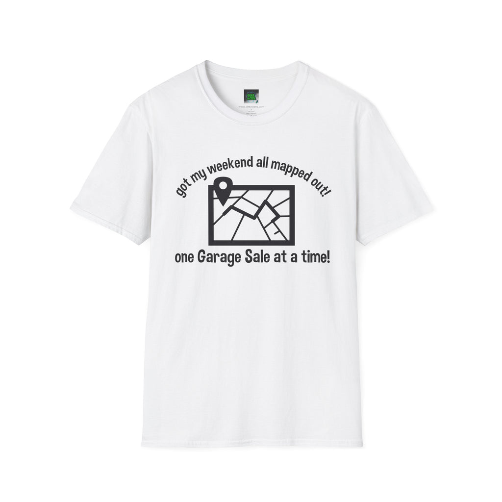 T-Shirt — “Got My Weekend All Mapped Out” Garage Sale Map Tee