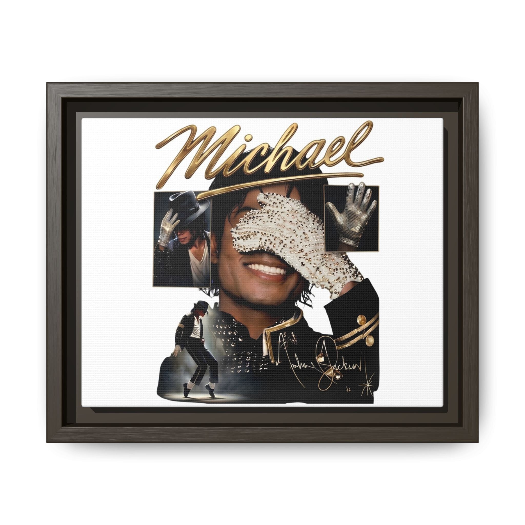 Framed Matte Canvas Wall Art - 'Michael' Portrait Collage
