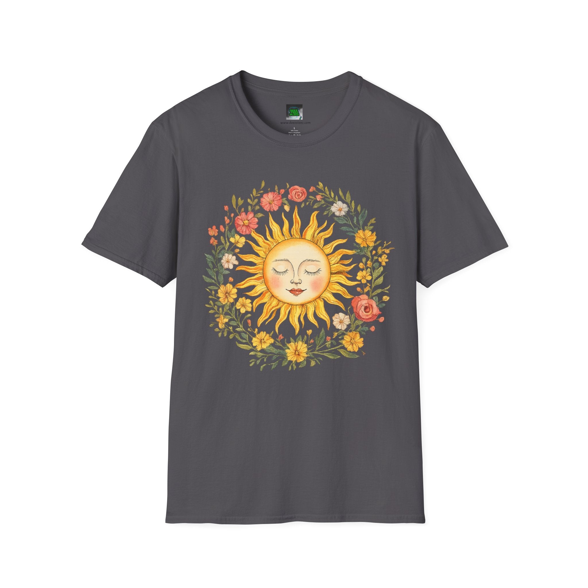 Sunflower Sun Tee — Floral Boho Sunface T-Shirt