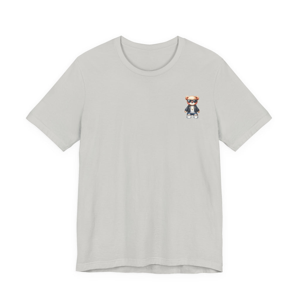 Cute Bear Graphic Tee — Small Chest Print Cotton T-Shirt