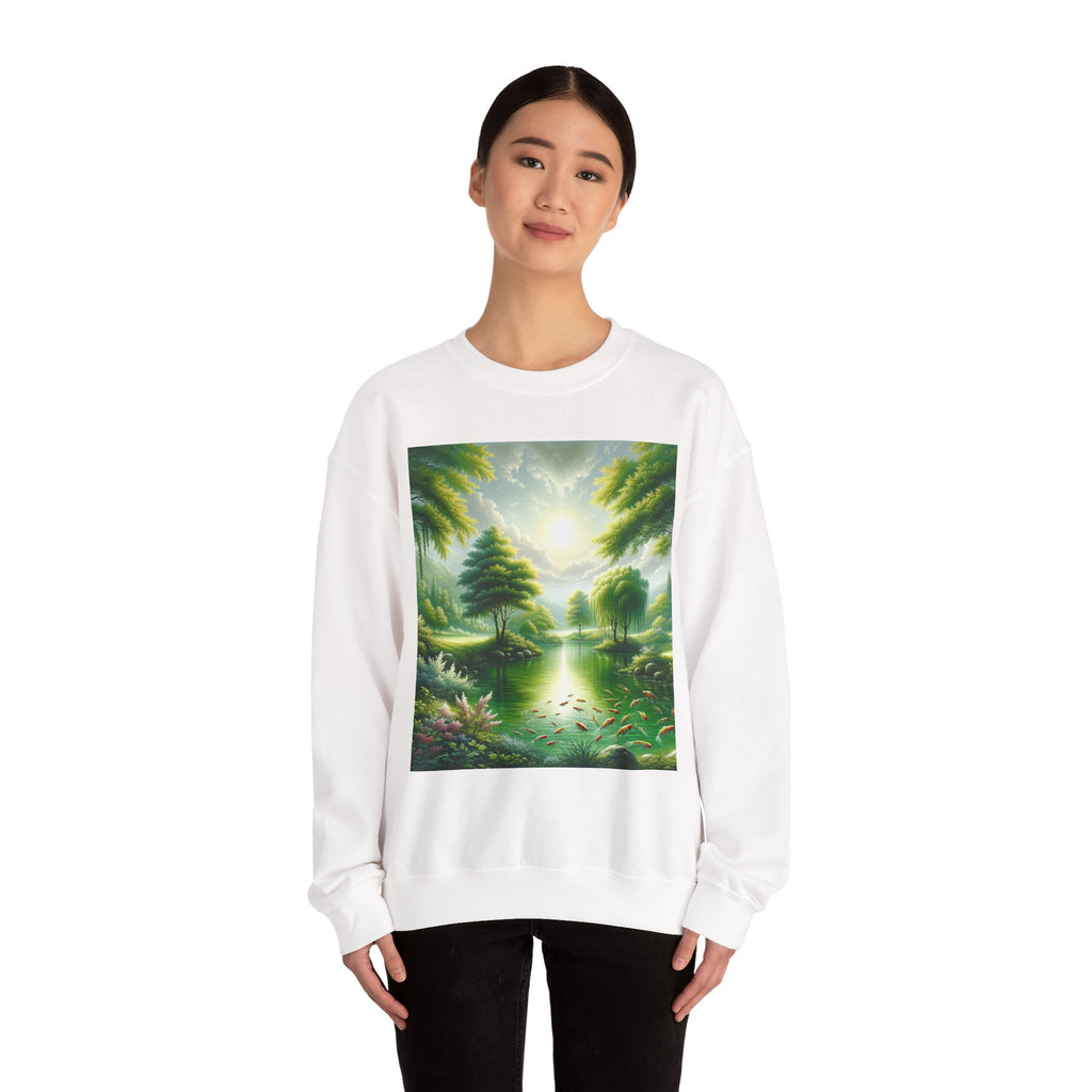 Lets Go Fishing Lake Crewneck Sweatshirt