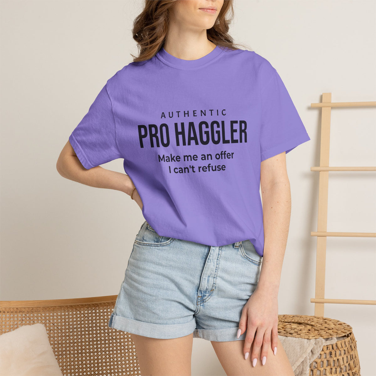 "Authentic Pro Haggler" Unisex Garment-Dyed T-shirt