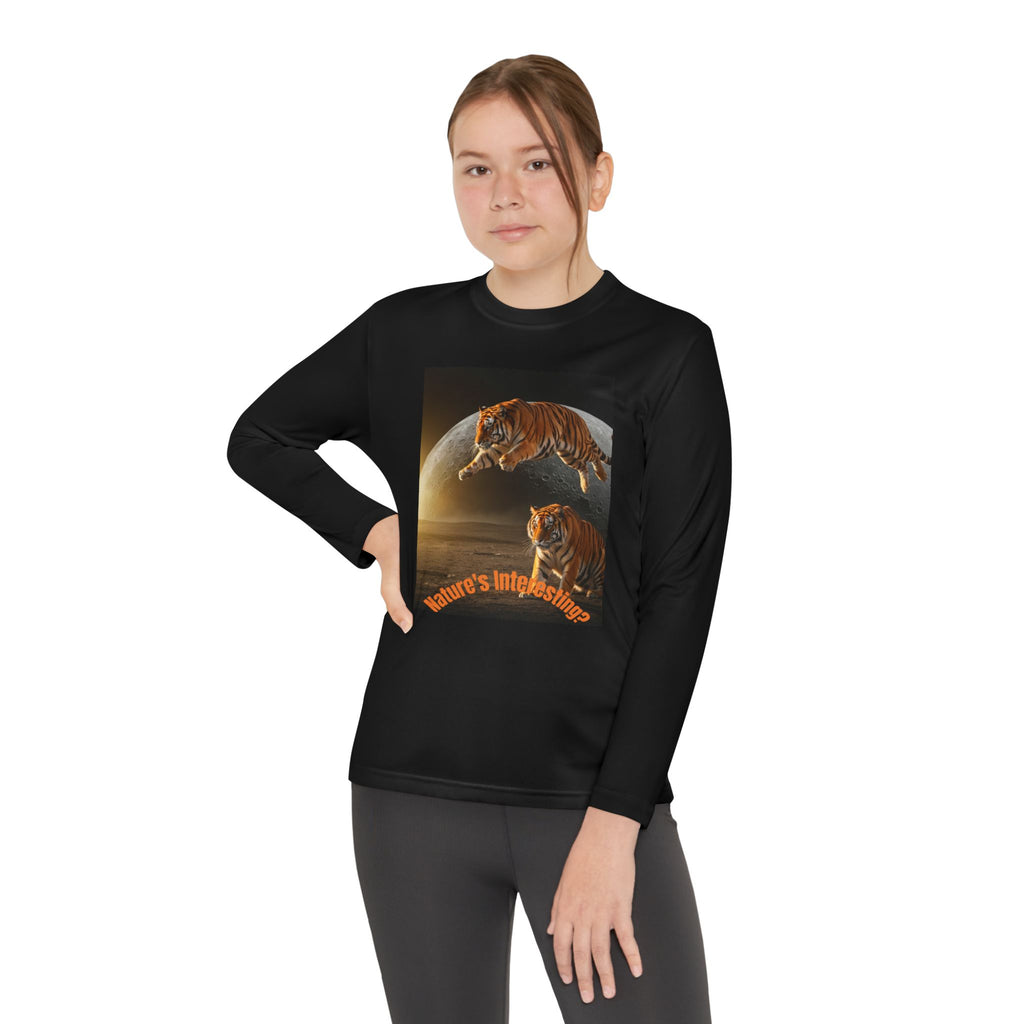 Youth Long Sleeve Nature's Unexpected Tiger & Winter Wolves Graphic Tee