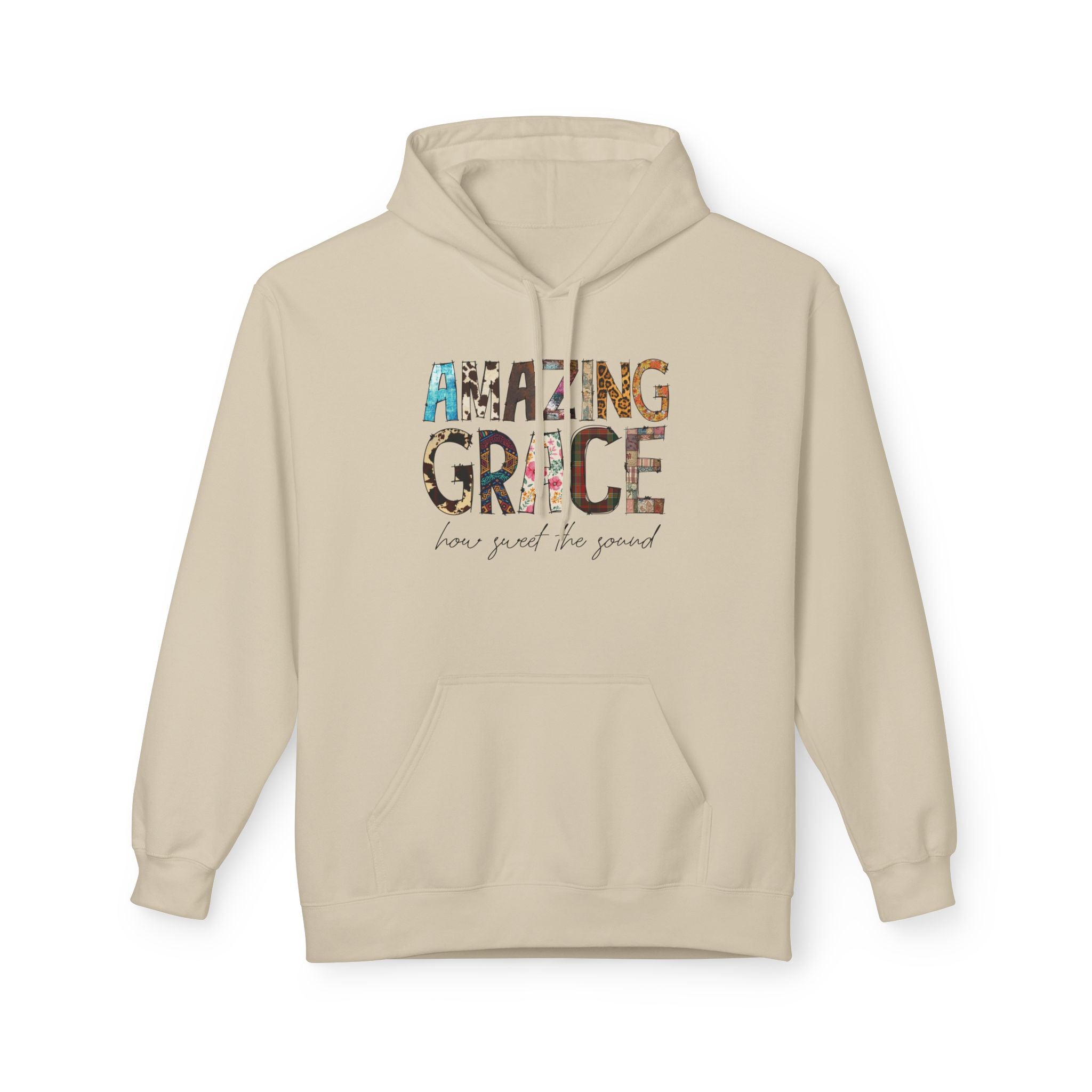 Amazing Grace Floral Hoodie — "Amazing Grace, how sweet the sound" Christian Pullover