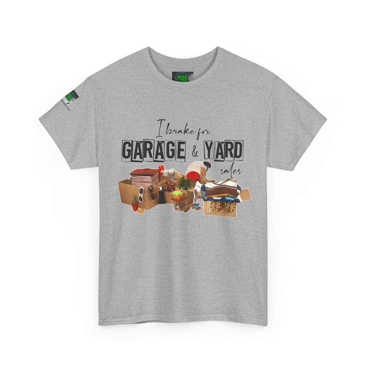 I Brake for Garage & Yard Sales T-Shirt — Vintage Flea Market Graphic Tee