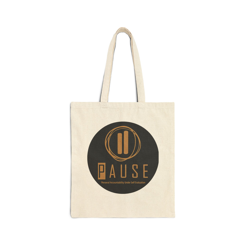 Pause Logo Canvas Tote Bag — Mindful Pause Eco Shopper