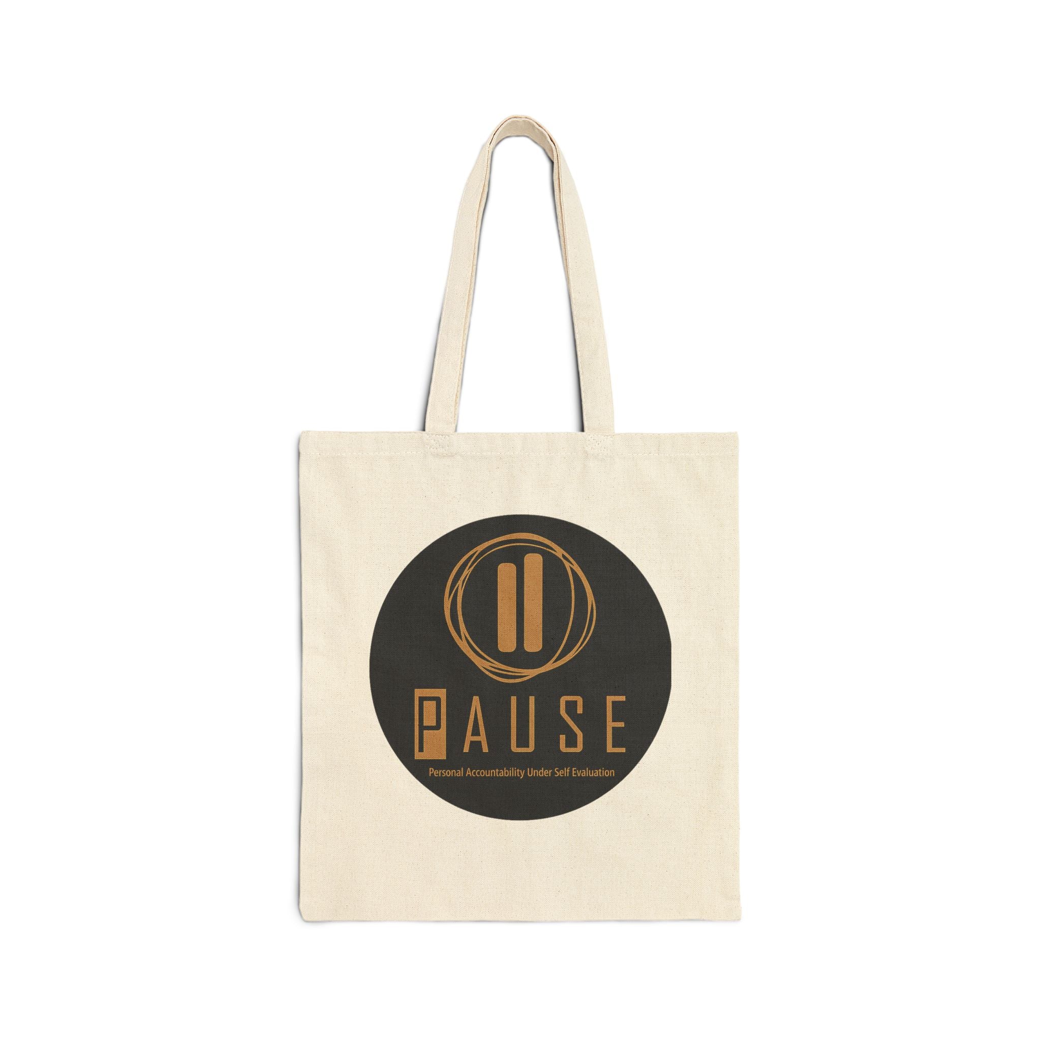 Pause Logo Canvas Tote Bag — Mindful Pause Eco Shopper