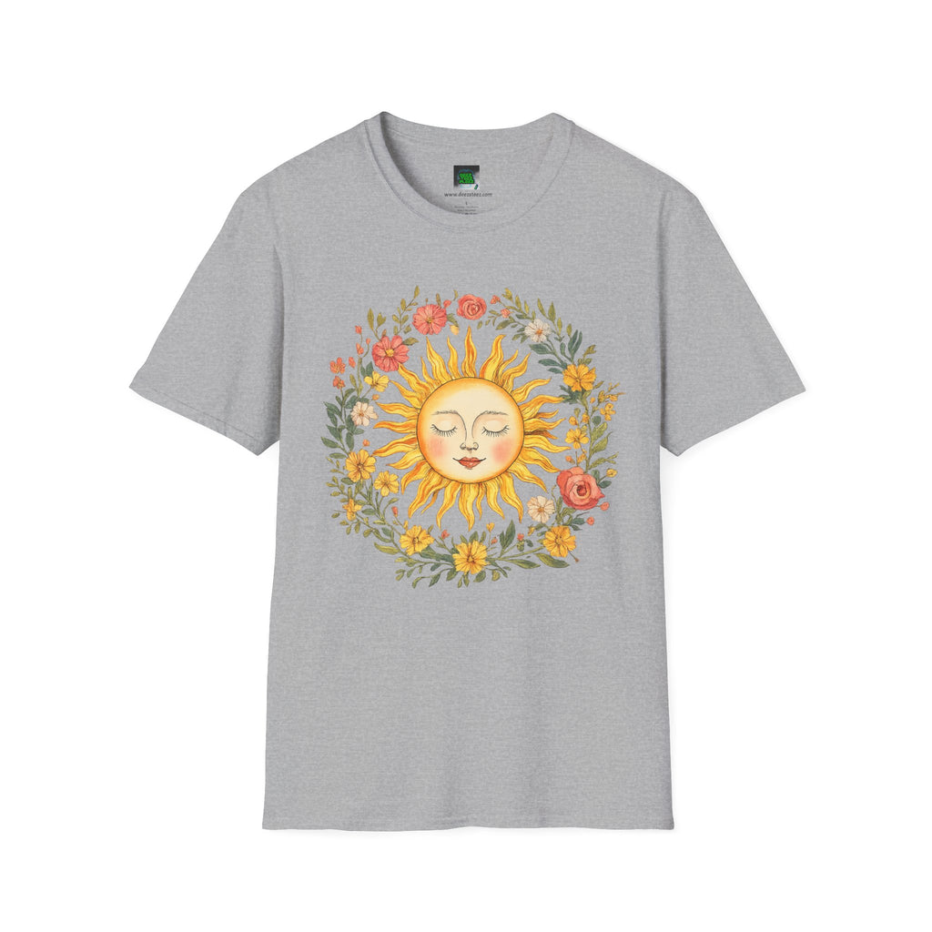 Sunflower Sun Tee — Floral Boho Sunface T-Shirt