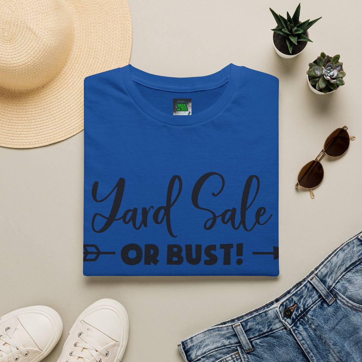 Yard Sale or Bust! T-Shirt — Funny Garage Sale Graphic Tee for Bargain Hunters
