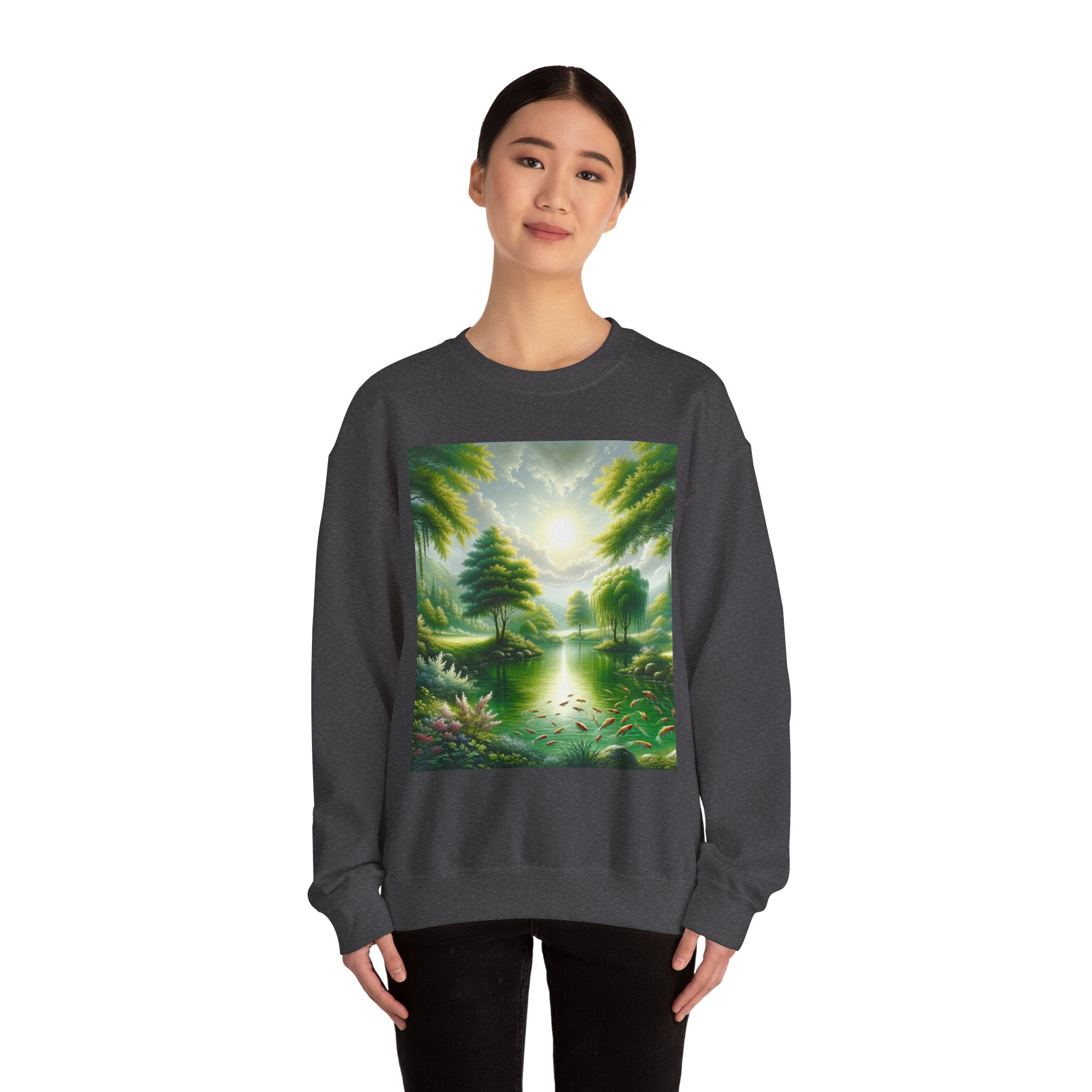 Lets Go Fishing Lake Crewneck Sweatshirt