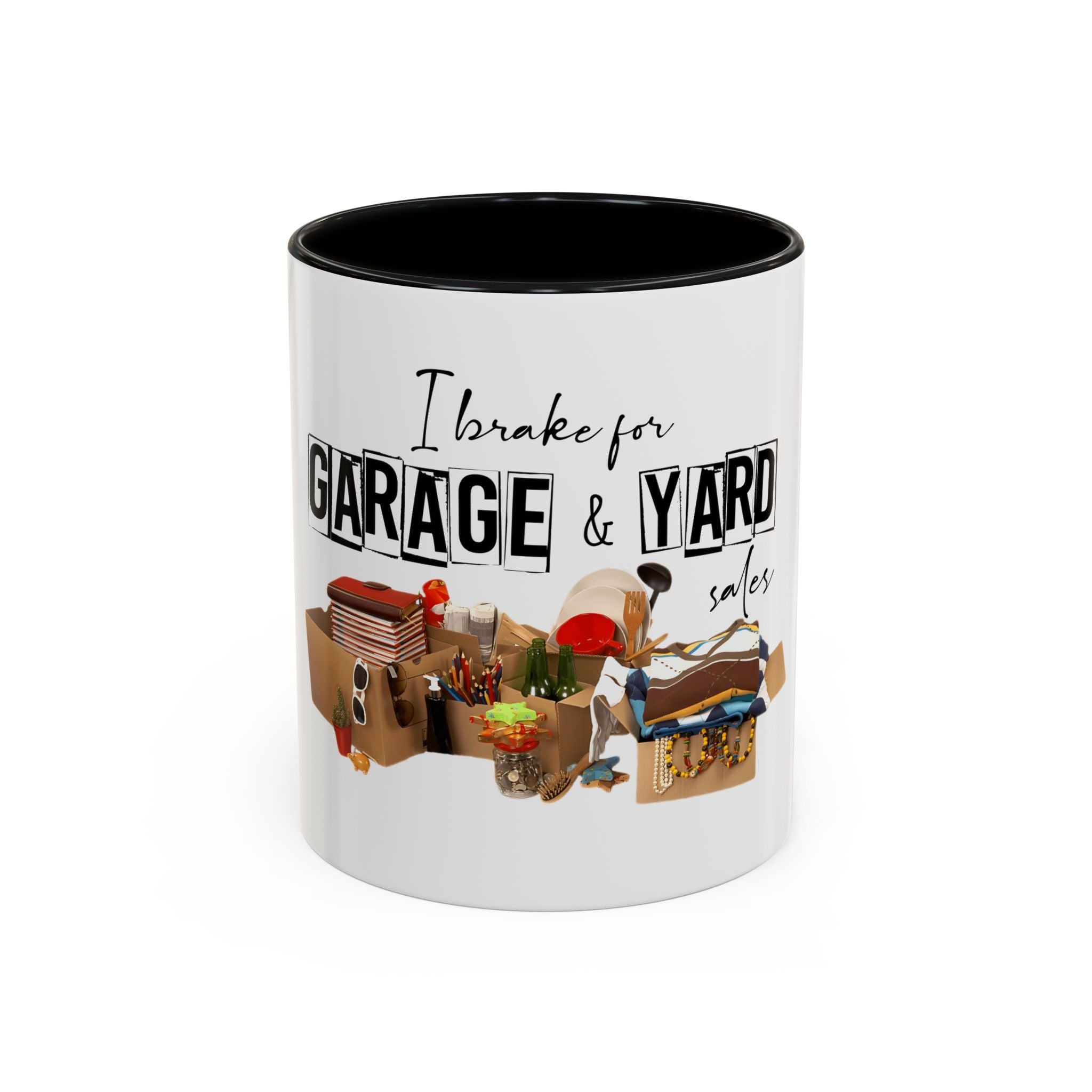 Garage & Yard Sale Coffee Mug — "I Brake for Garage & Yard Sales" Accent Mug