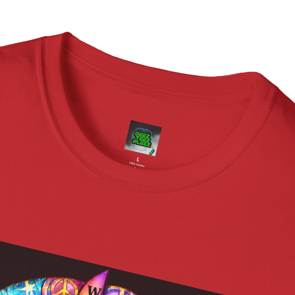 T‑Shirt — Colorful Peace Lips "I Am Who I Am" Graphic Tee