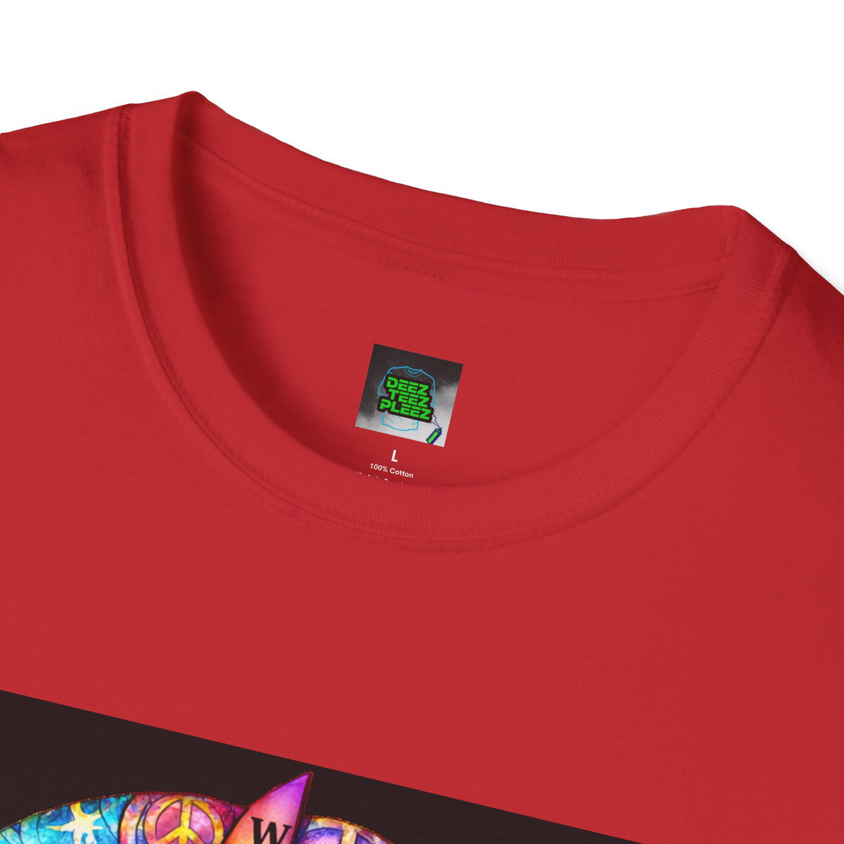 T‑Shirt — Colorful Peace Lips "I Am Who I Am" Graphic Tee