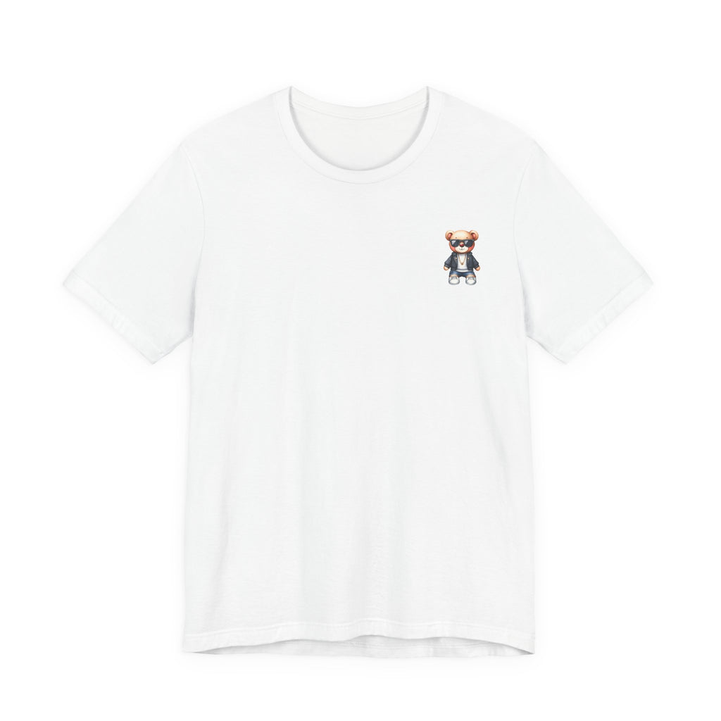 Cute Bear Graphic Tee — Small Chest Print Cotton T-Shirt