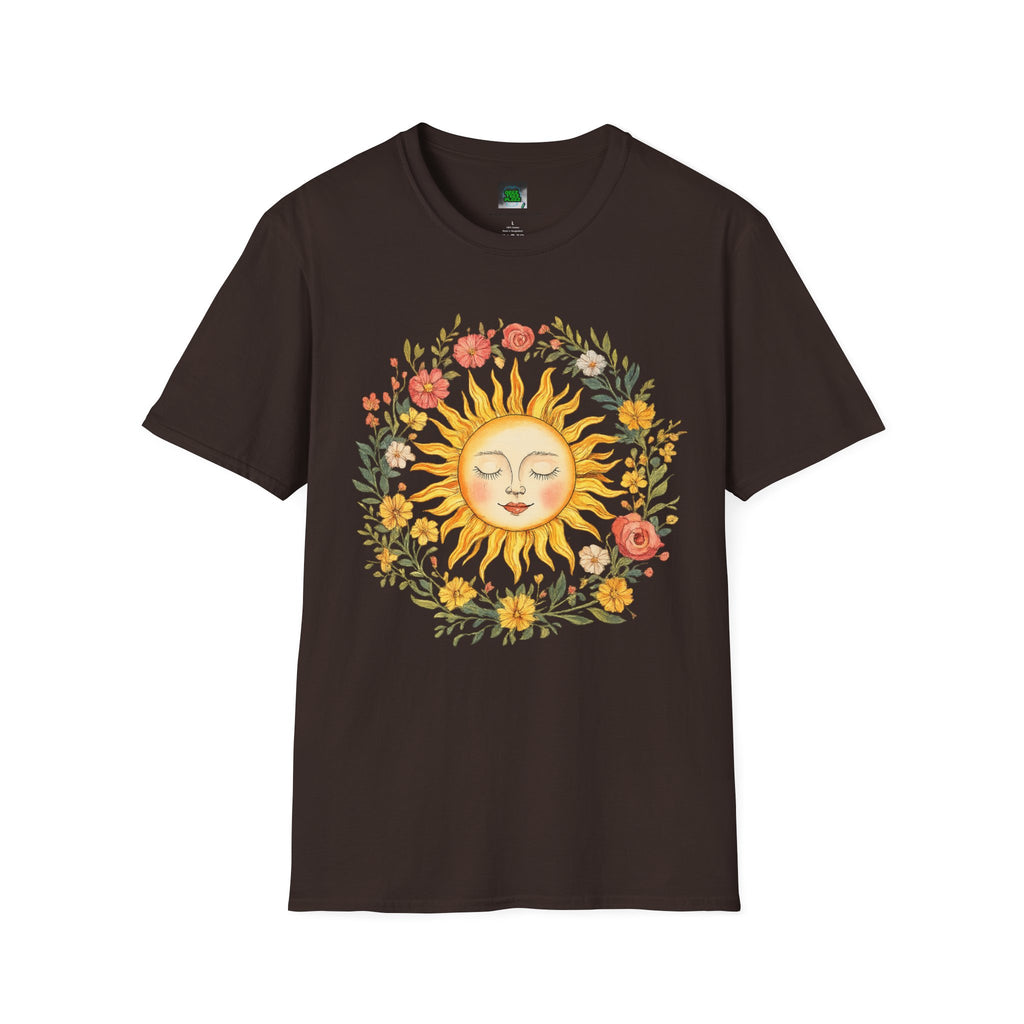 Sunflower Sun Tee — Floral Boho Sunface T-Shirt