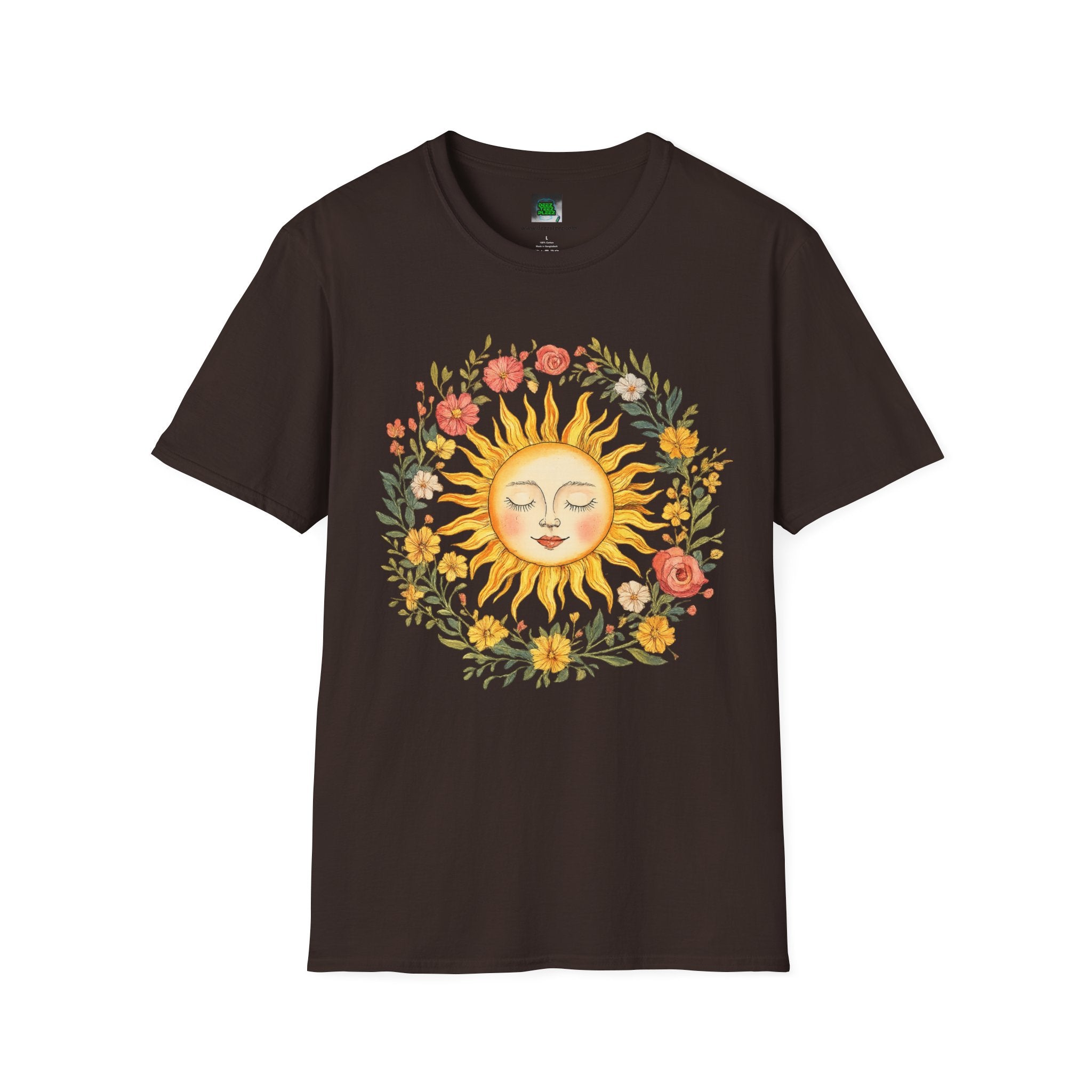 Sunflower Sun Tee — Floral Boho Sunface T-Shirt