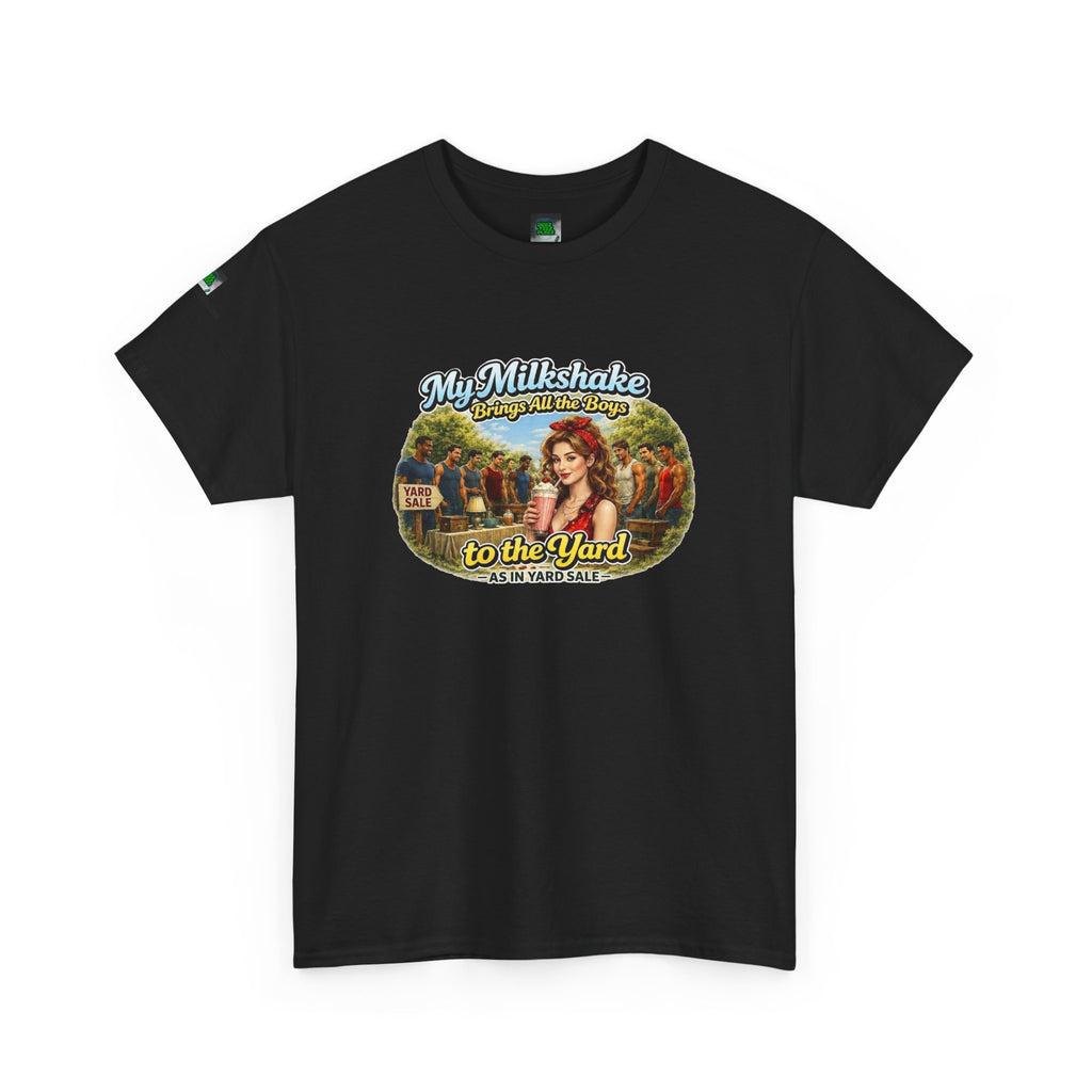 Retro Milkshake Shop Graphic Tee — "My Milkshake Brings All The Boys To The Yard" Vintage Art