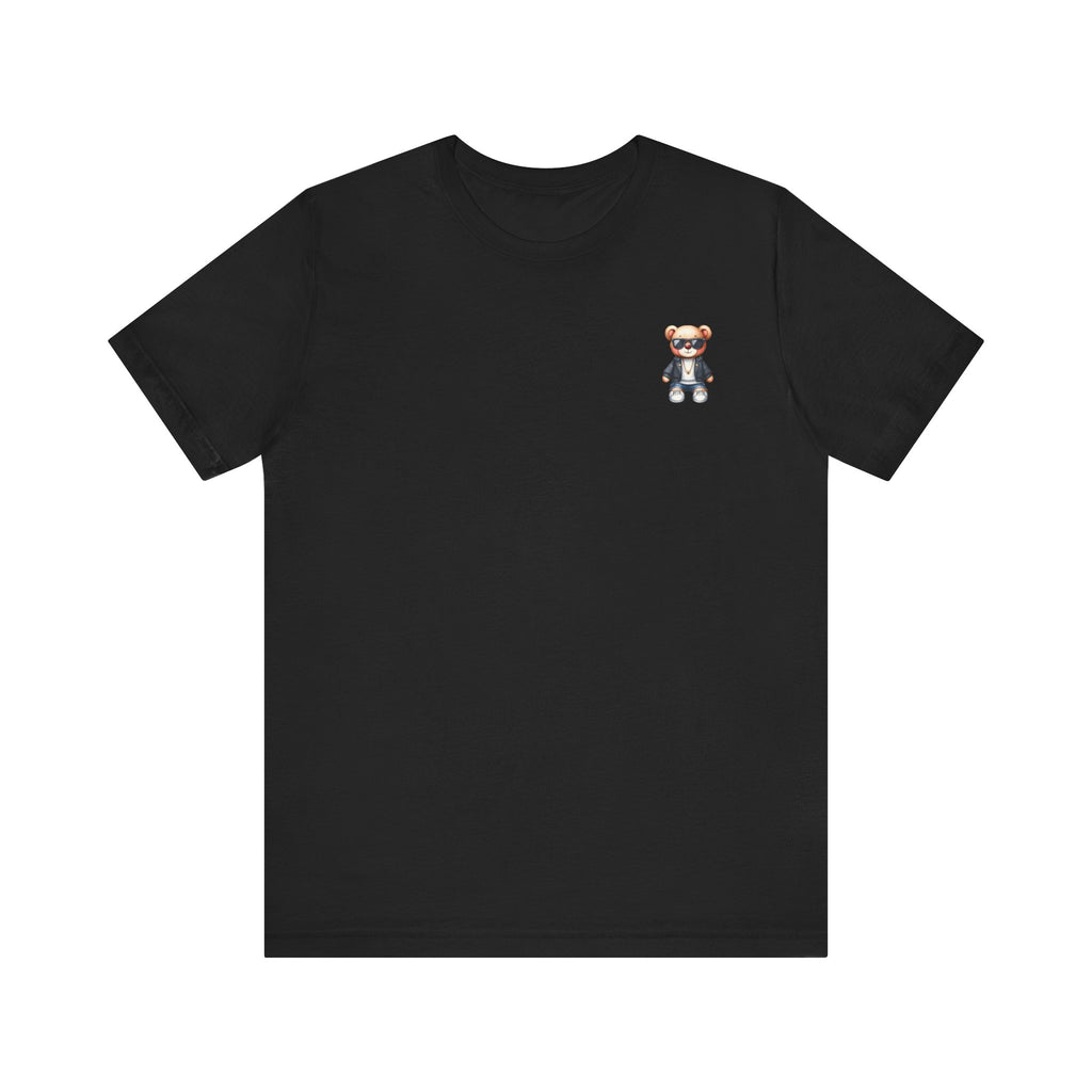 Cute Bear Graphic Tee — Small Chest Print Cotton T-Shirt