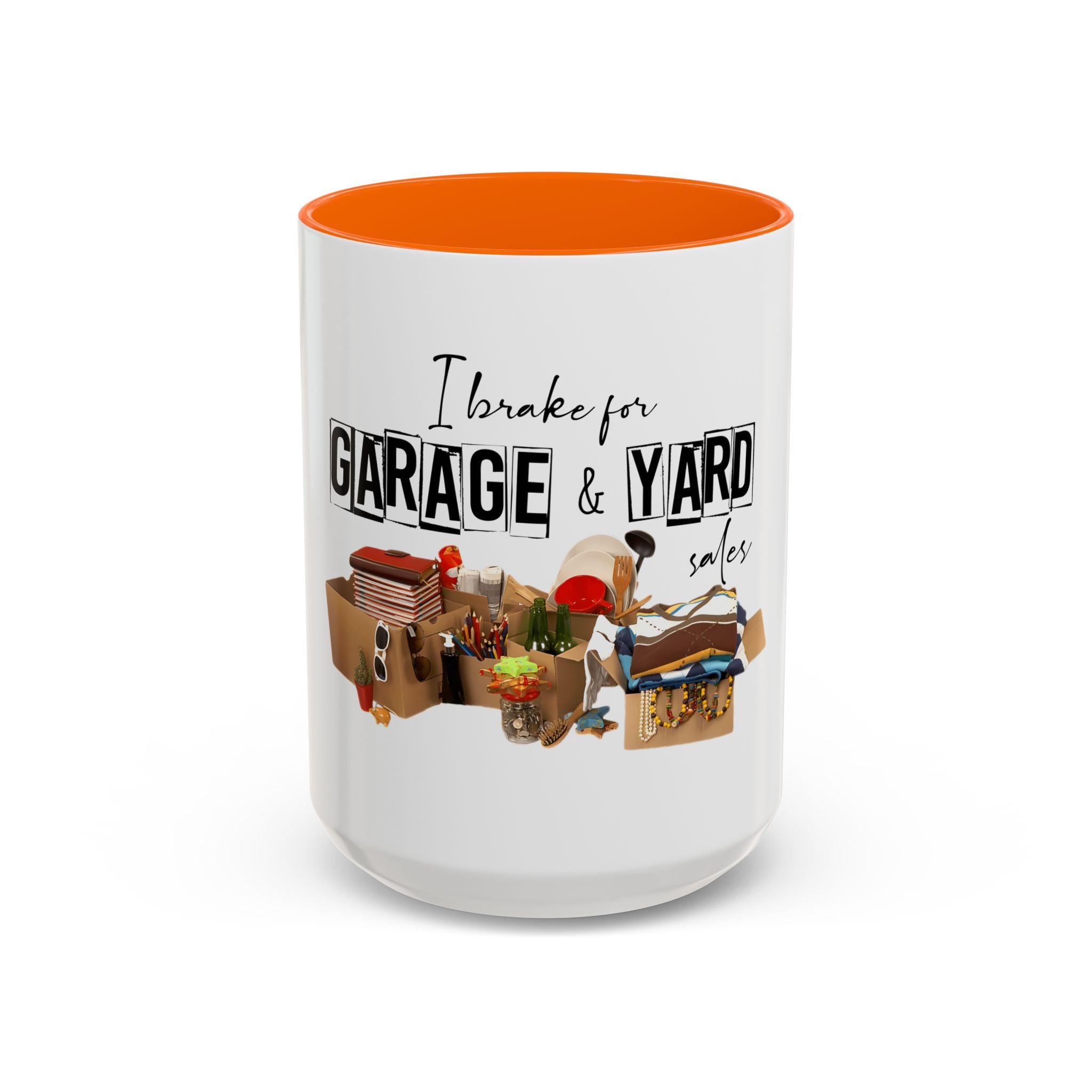 Garage & Yard Sale Coffee Mug — "I Brake for Garage & Yard Sales" Accent Mug