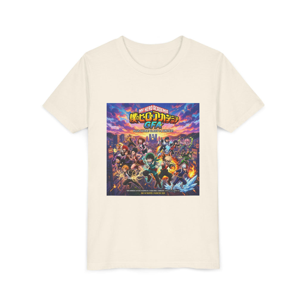 All Might & Class 1-A Youth Tee — Colorful Anime Poster Design