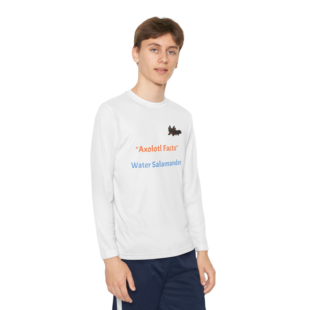 Axolotl Fun Facts Youth Long Sleeve Tee — "Water Salamander"