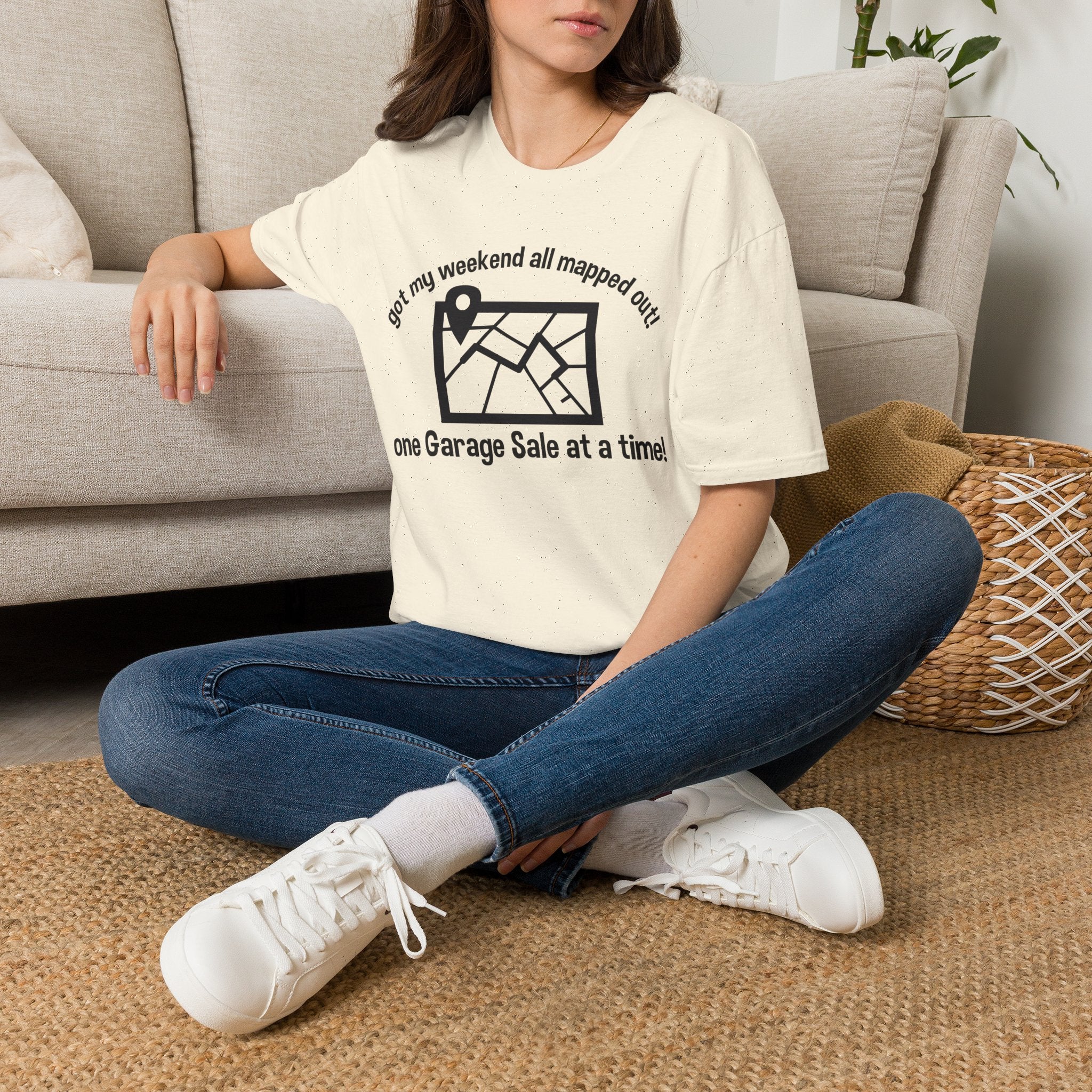 T-Shirt — “Got My Weekend All Mapped Out” Garage Sale Map Tee