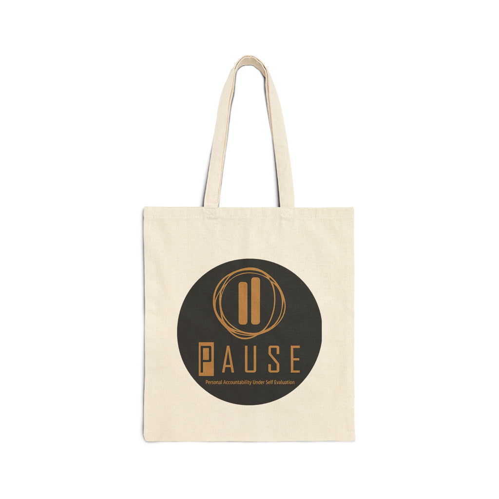 Pause Logo Canvas Tote Bag — Mindful Pause Eco Shopper