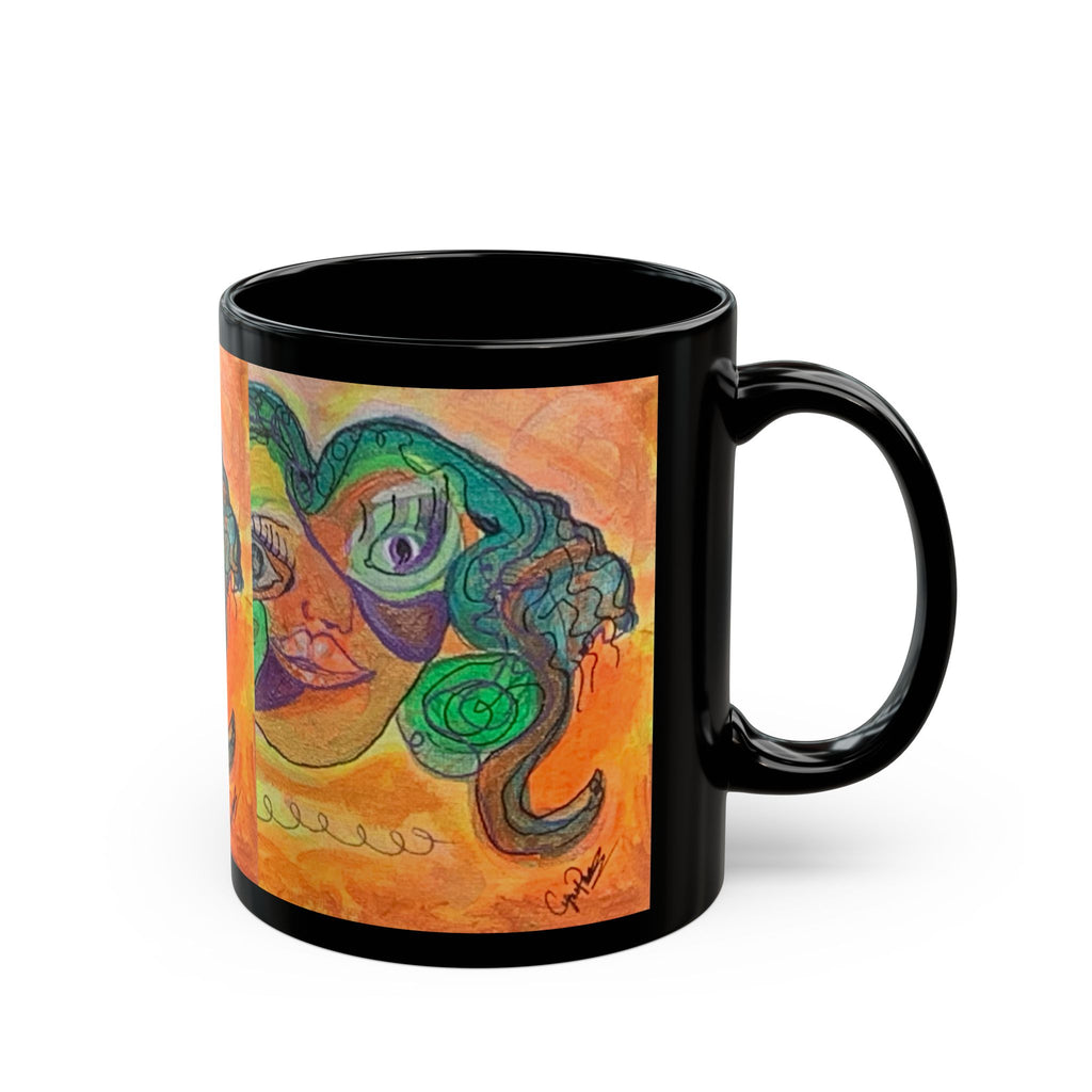 Abstract Face Art Mug — Colorful Surreal Portrait Created by "CynAPar" Coffee Cup (11oz/15oz)
