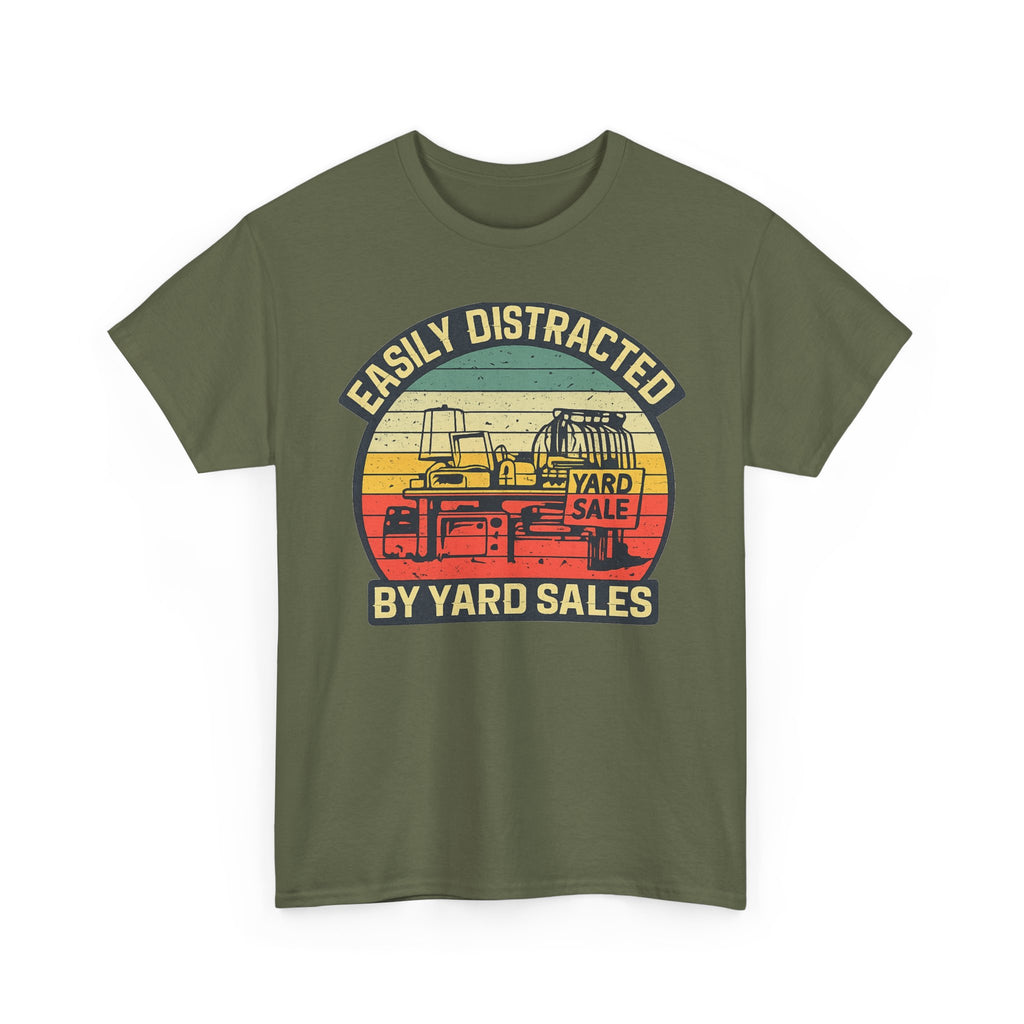 Yard Sale Vintage Tee — "Easily Distracted by Yard Sales" Graphic T-Shirt