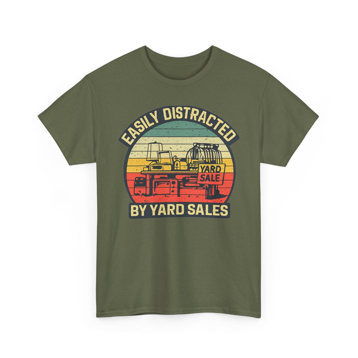 Yard Sale Vintage Tee — "Easily Distracted by Yard Sales" Graphic T-Shirt
