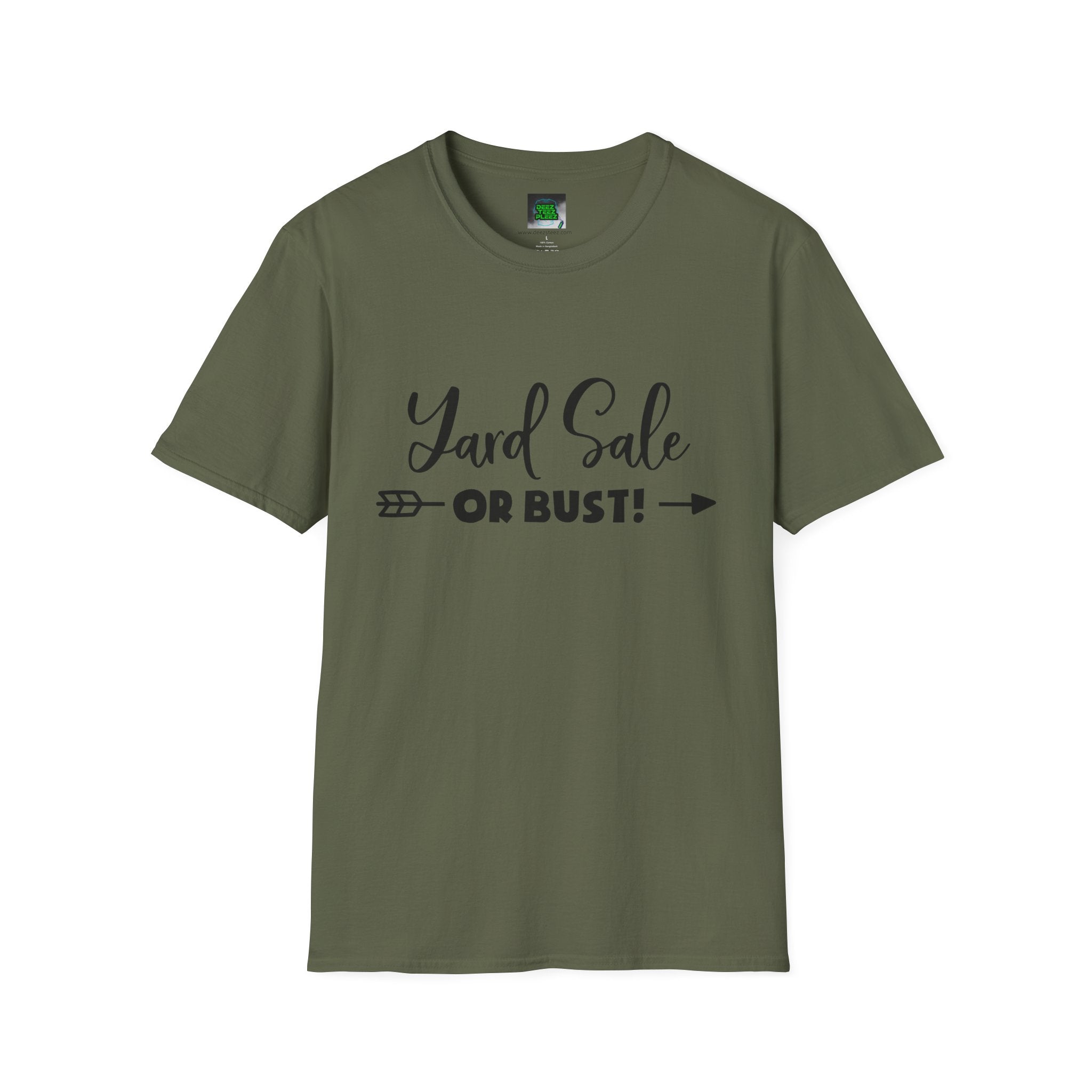 Yard Sale or Bust! T-Shirt — Funny Garage Sale Graphic Tee for Bargain Hunters