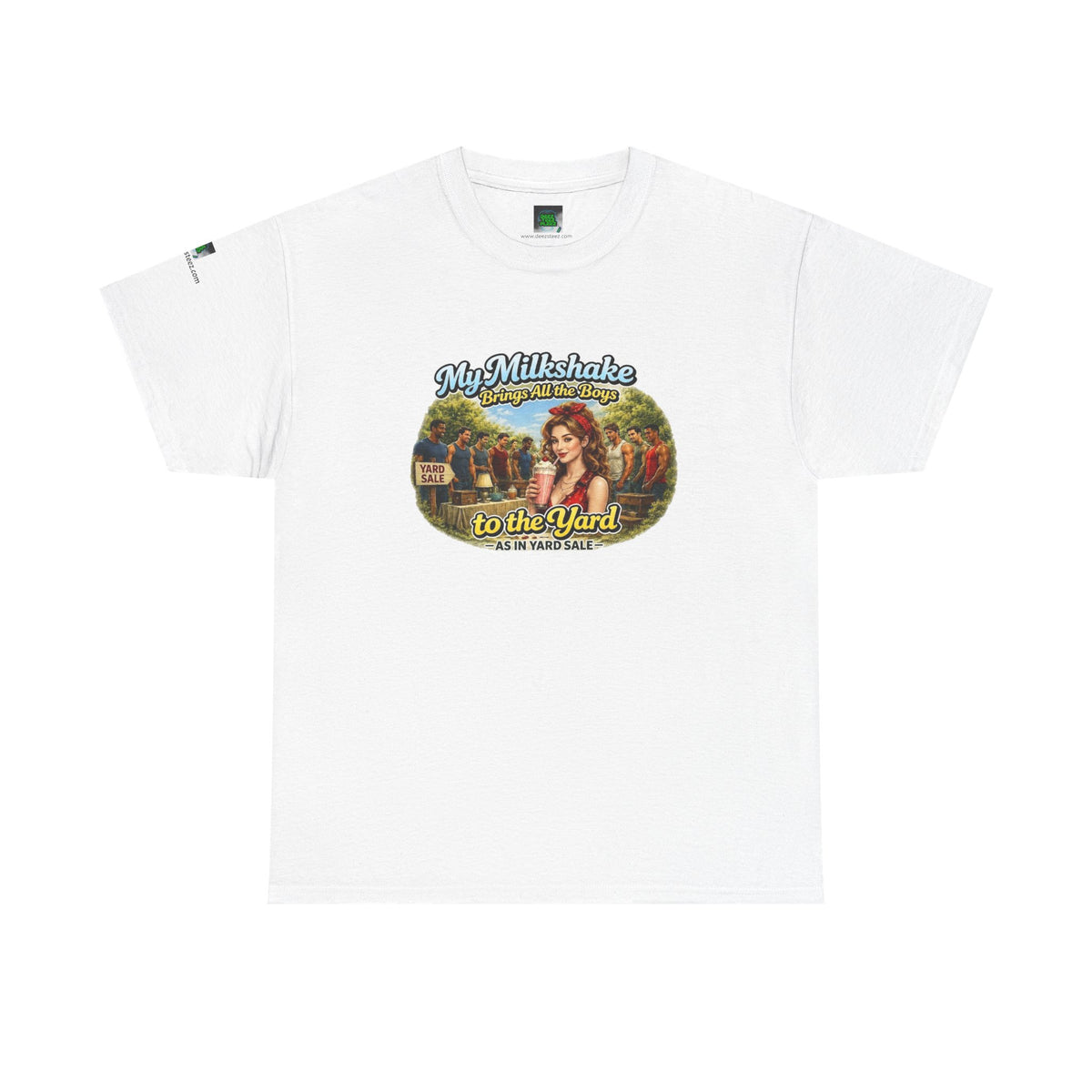 Retro Milkshake Shop Graphic Tee — "My Milkshake Brings All The Boys To The Yard" Vintage Art