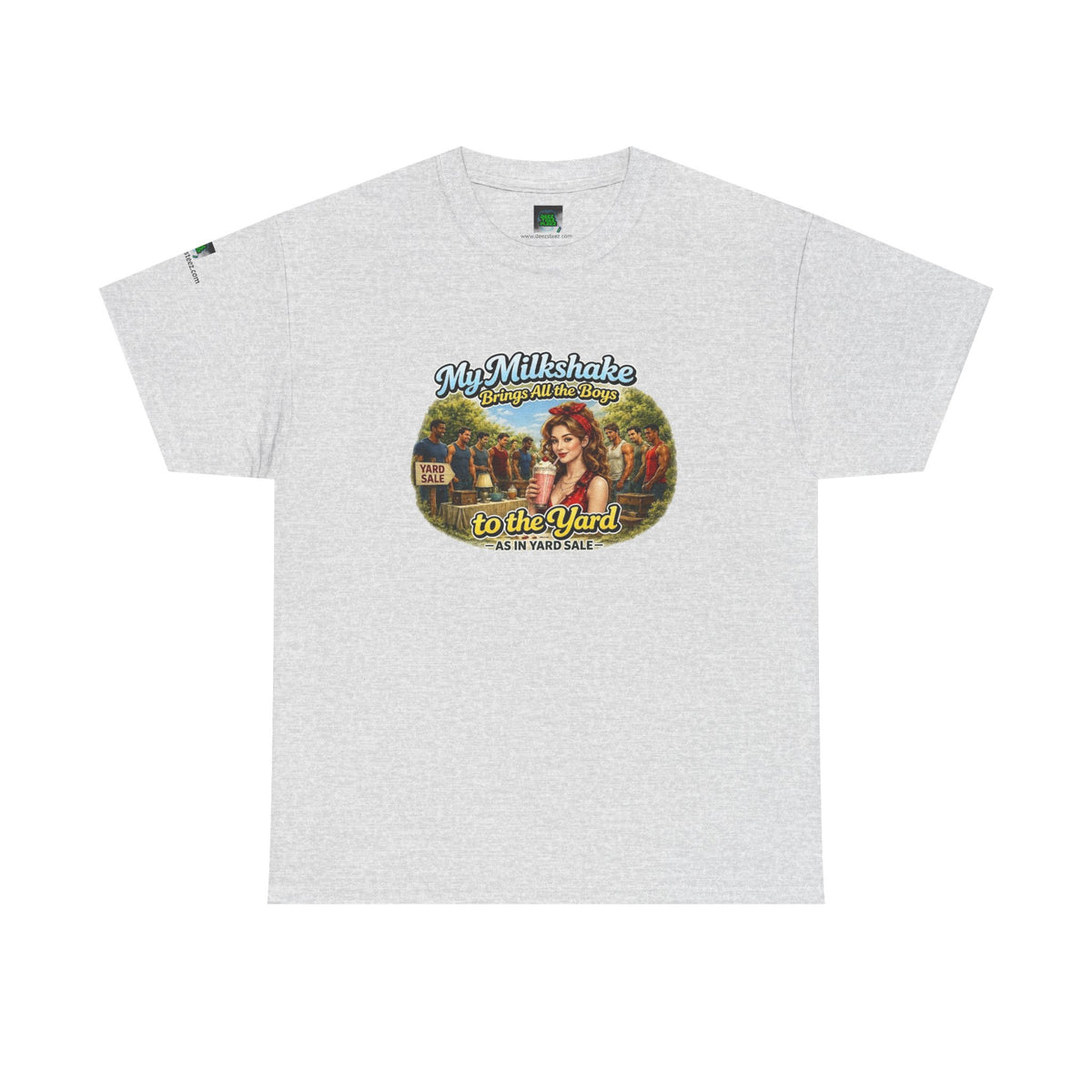 Retro Milkshake Shop Graphic Tee — "My Milkshake Brings All The Boys To The Yard" Vintage Art