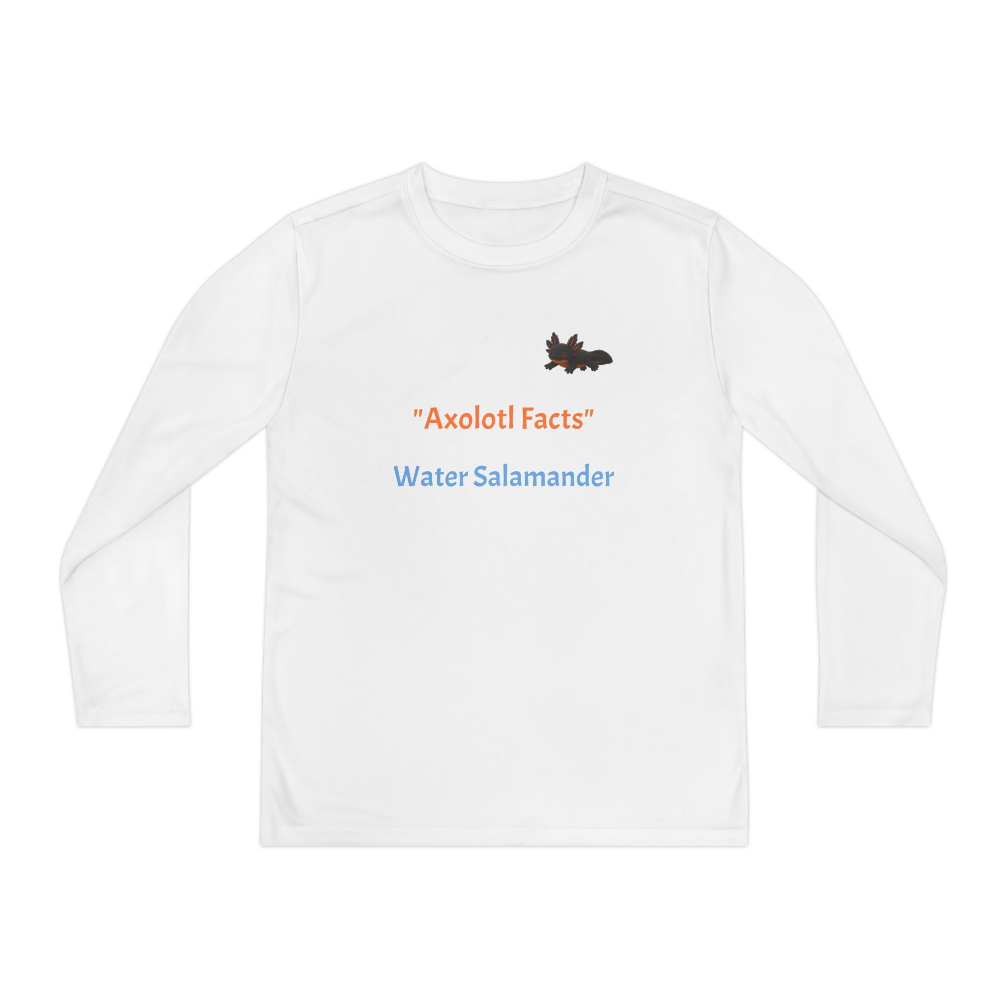 Axolotl Fun Facts Youth Long Sleeve Tee — "Water Salamander"