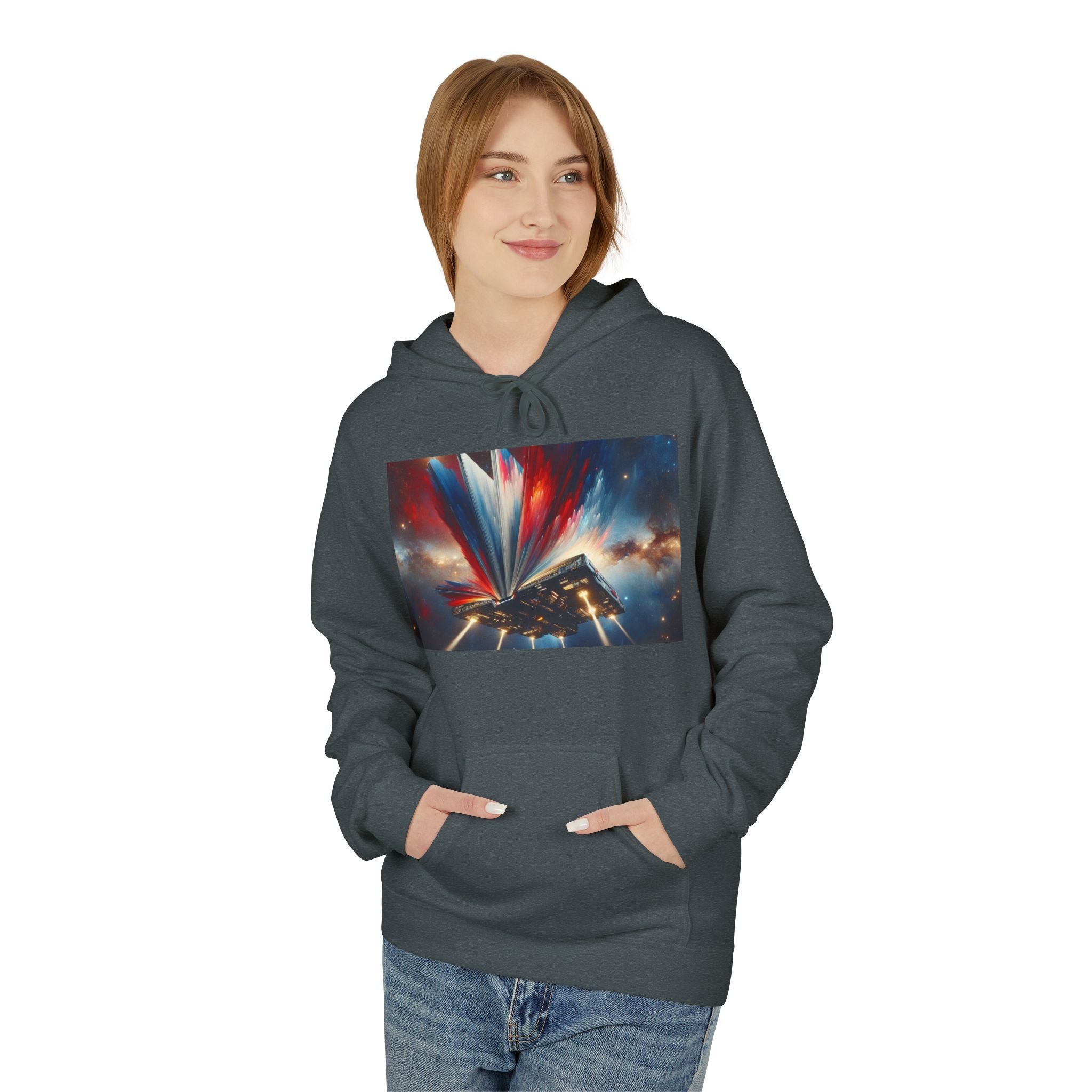Cosmic Flight Hoodie — "Knowledge Takes Flight" Graphic Pullover