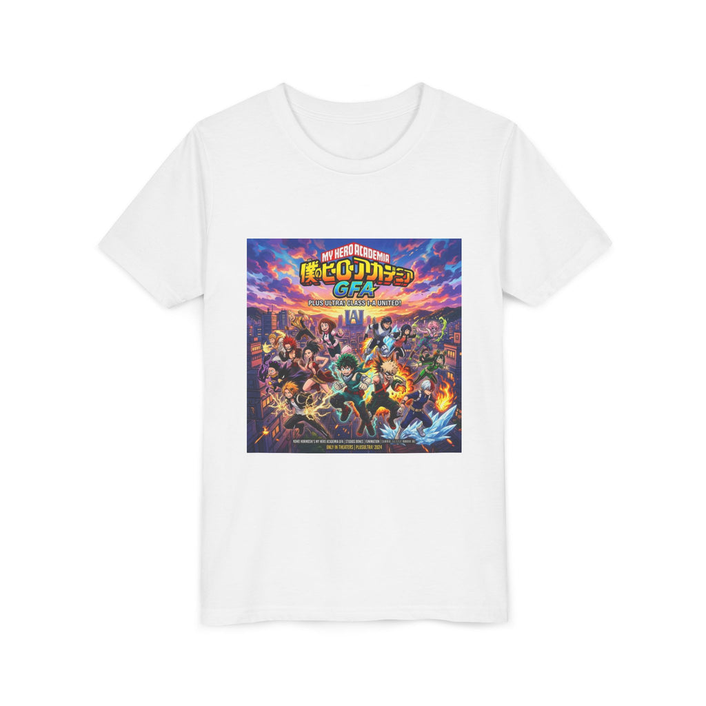 All Might & Class 1-A Youth Tee — Colorful Anime Poster Design