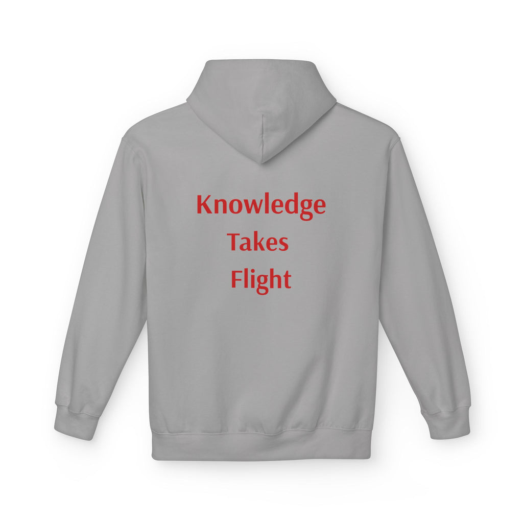 Cosmic Flight Hoodie — "Knowledge Takes Flight" Graphic Pullover