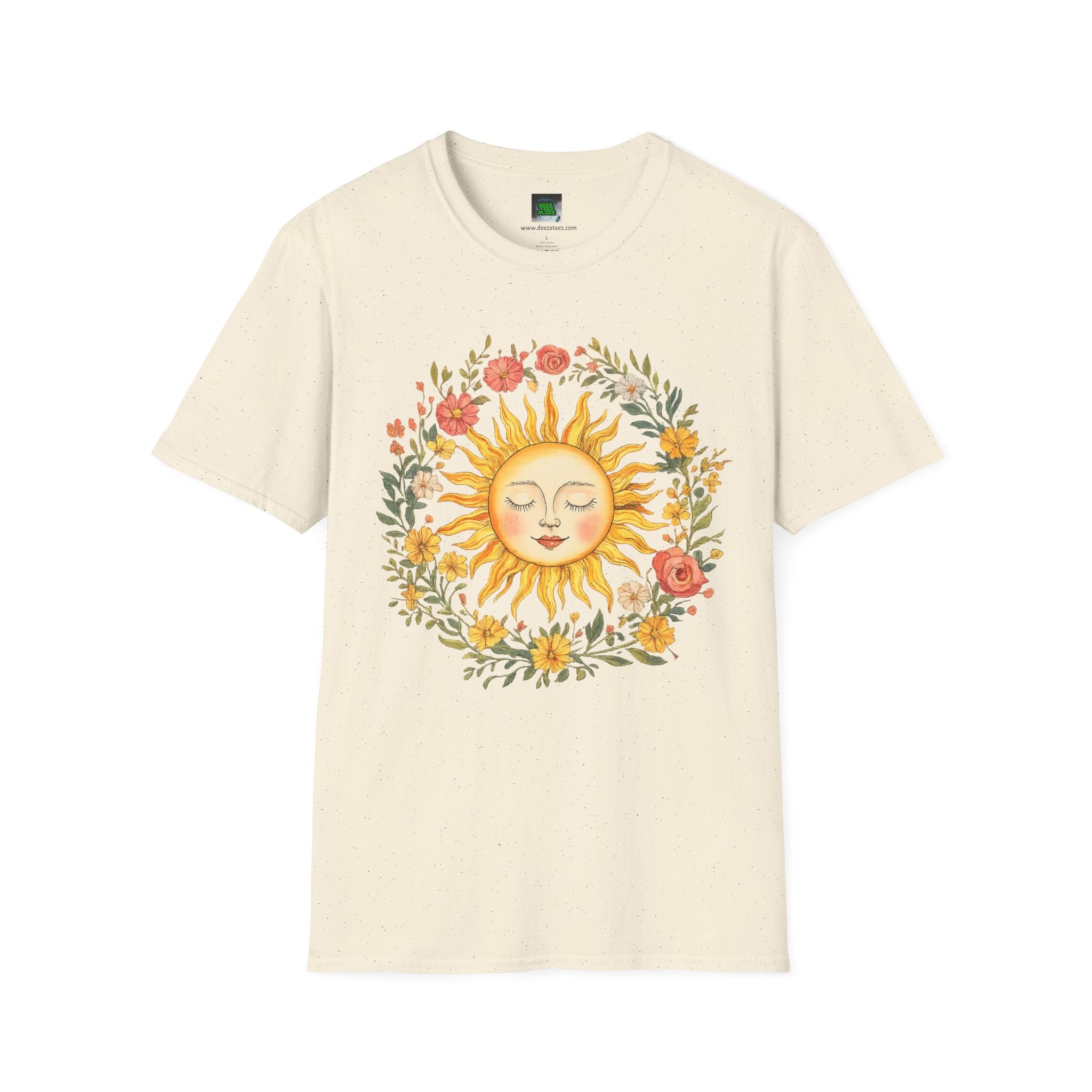 Sunflower Sun Tee — Floral Boho Sunface T-Shirt